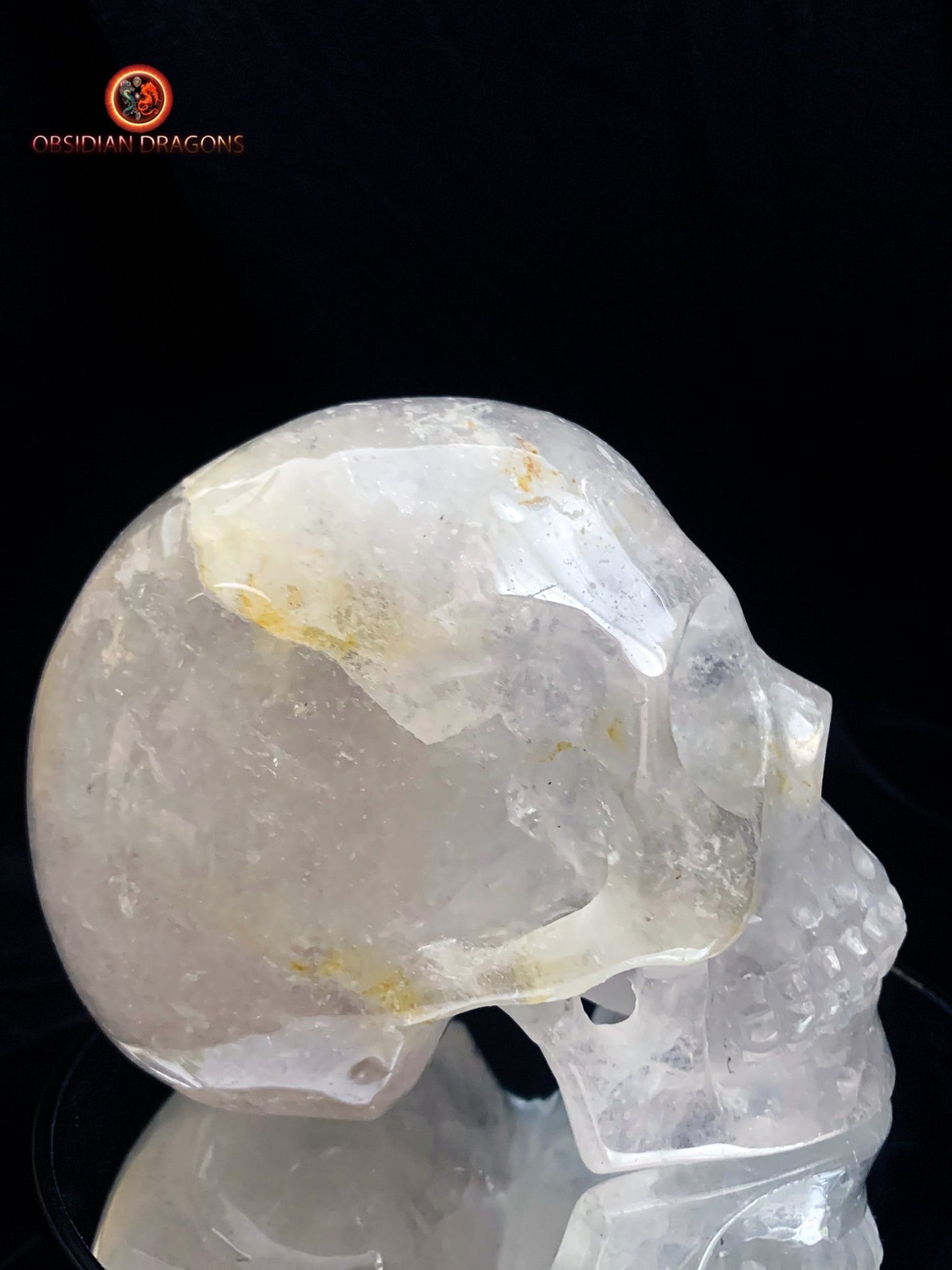 crâne de cristal authentique Himalaya- artisanal | obsidian dragons