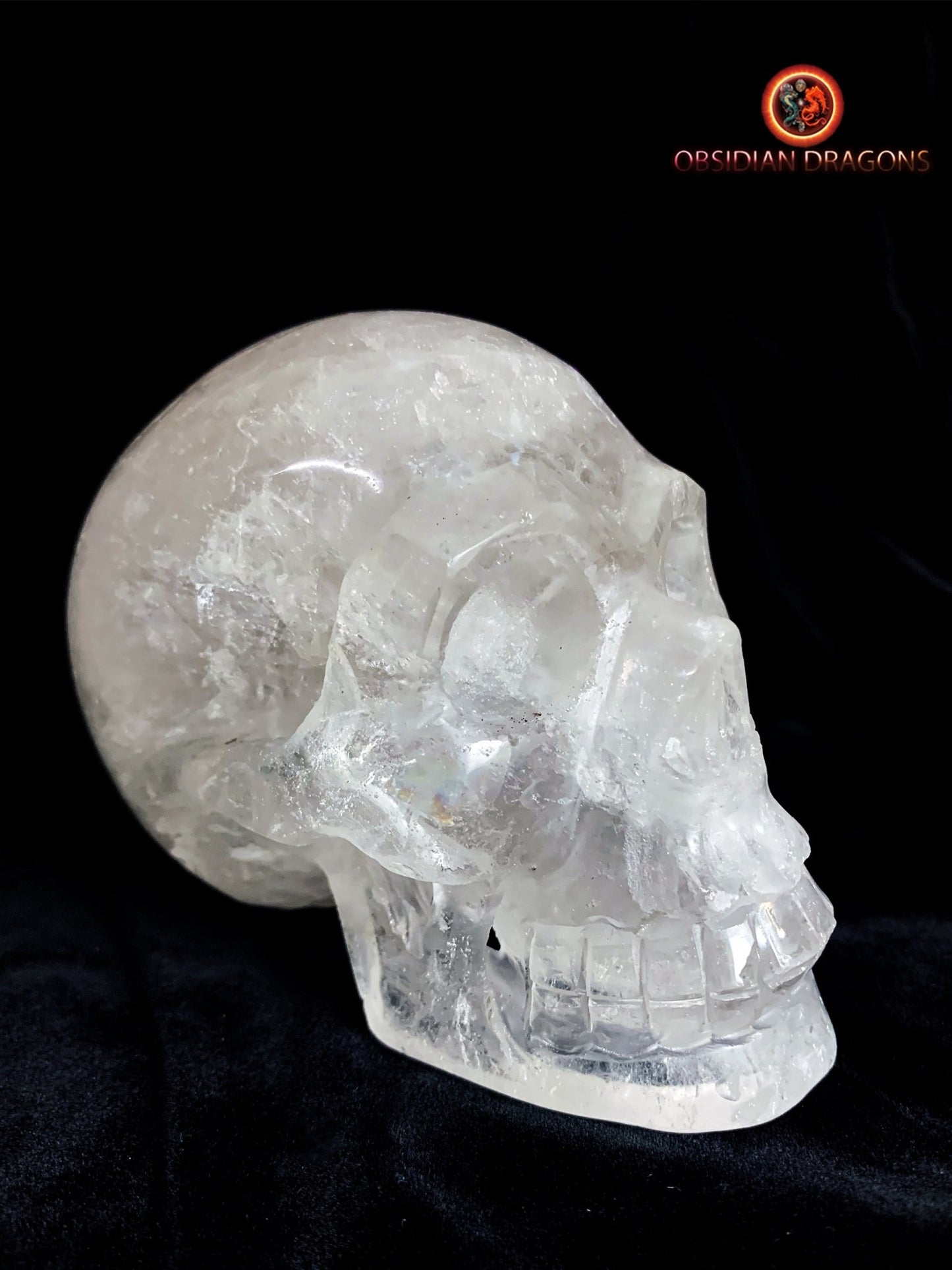 crâne en cristal de roche himalayen- artisanal
