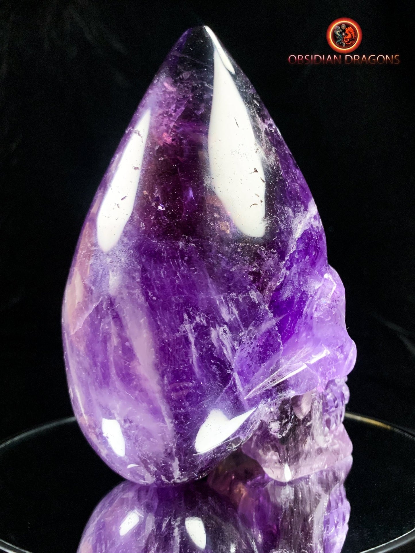 crâne de cristal en amétrine- Équilibre Éthéré