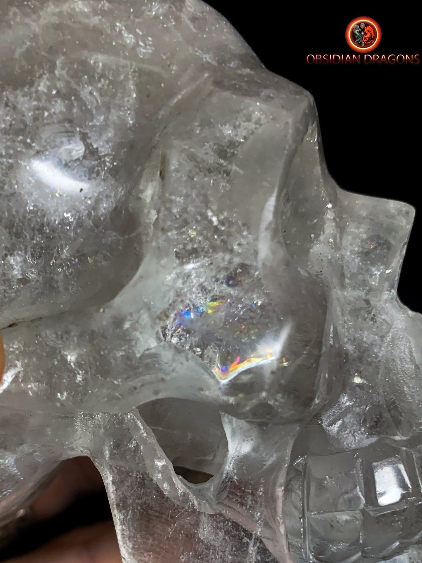 crâne en cristal de roche himalayen- artisanal