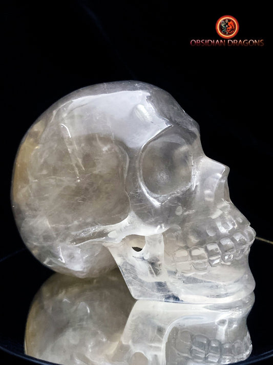 crâne en cristal de roche himalayen- authentique