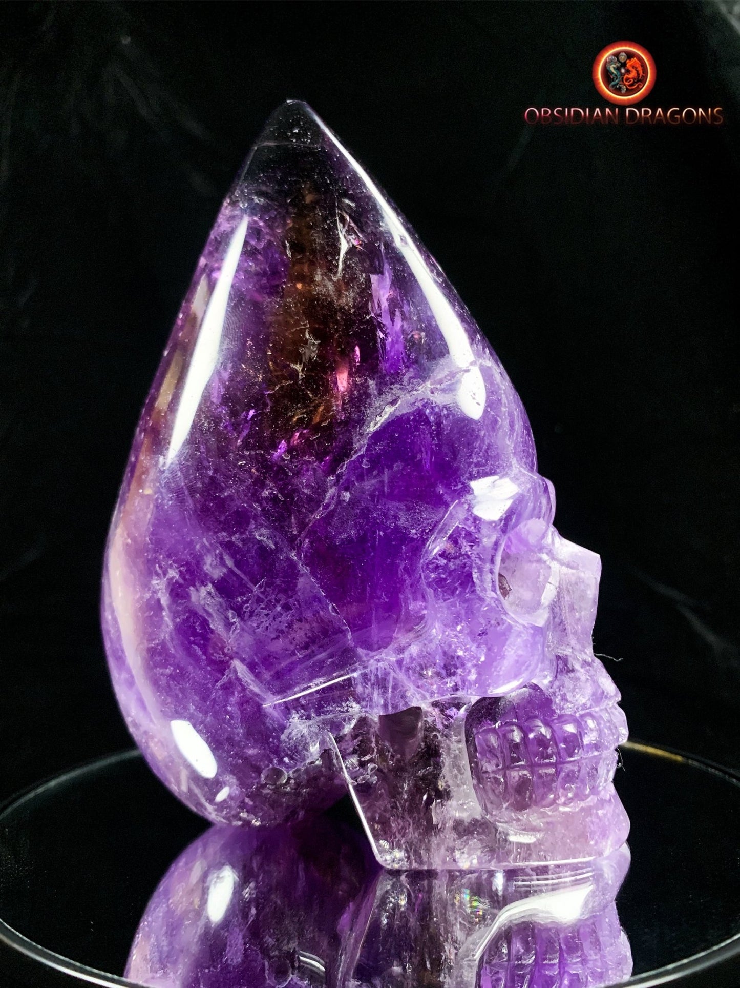 crâne de cristal en amétrine- Équilibre Éthéré