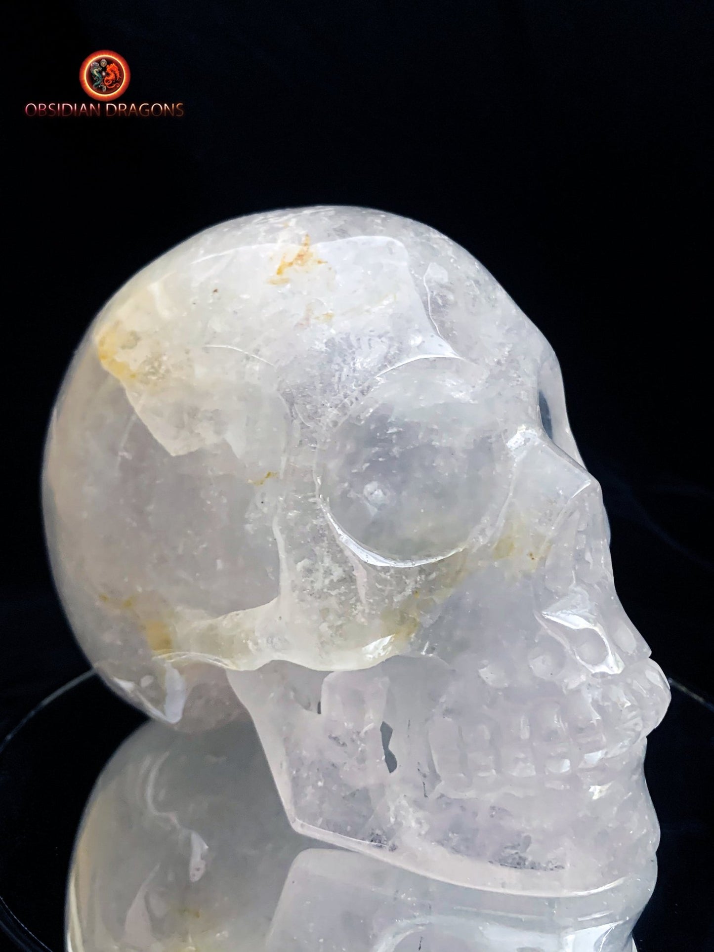 crâne de cristal authentique Himalaya- artisanal | obsidian dragons