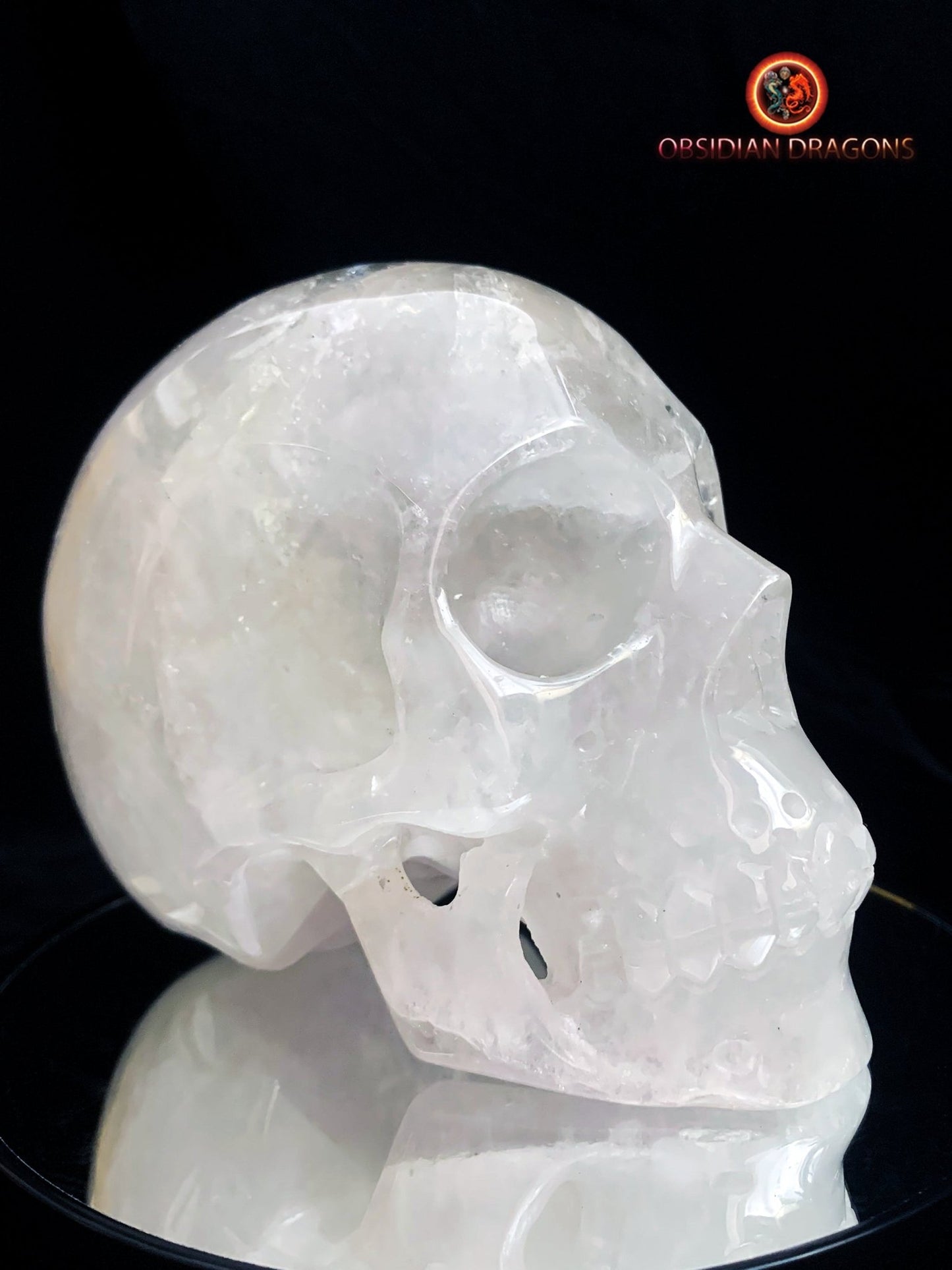 Grand crâne de cristal de roche- Himalaya- artisanal