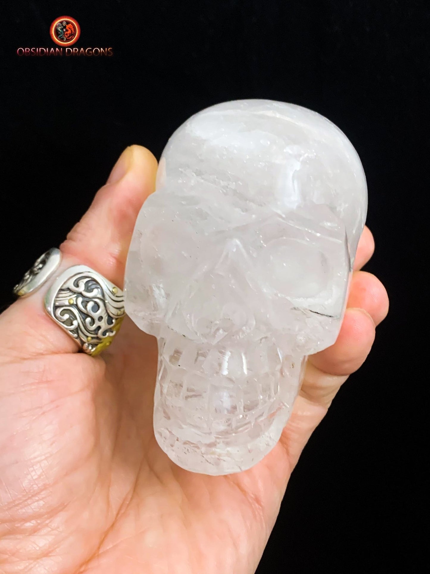 crâne de cristal unique- Himalaya- artisanal | obsidian dragons