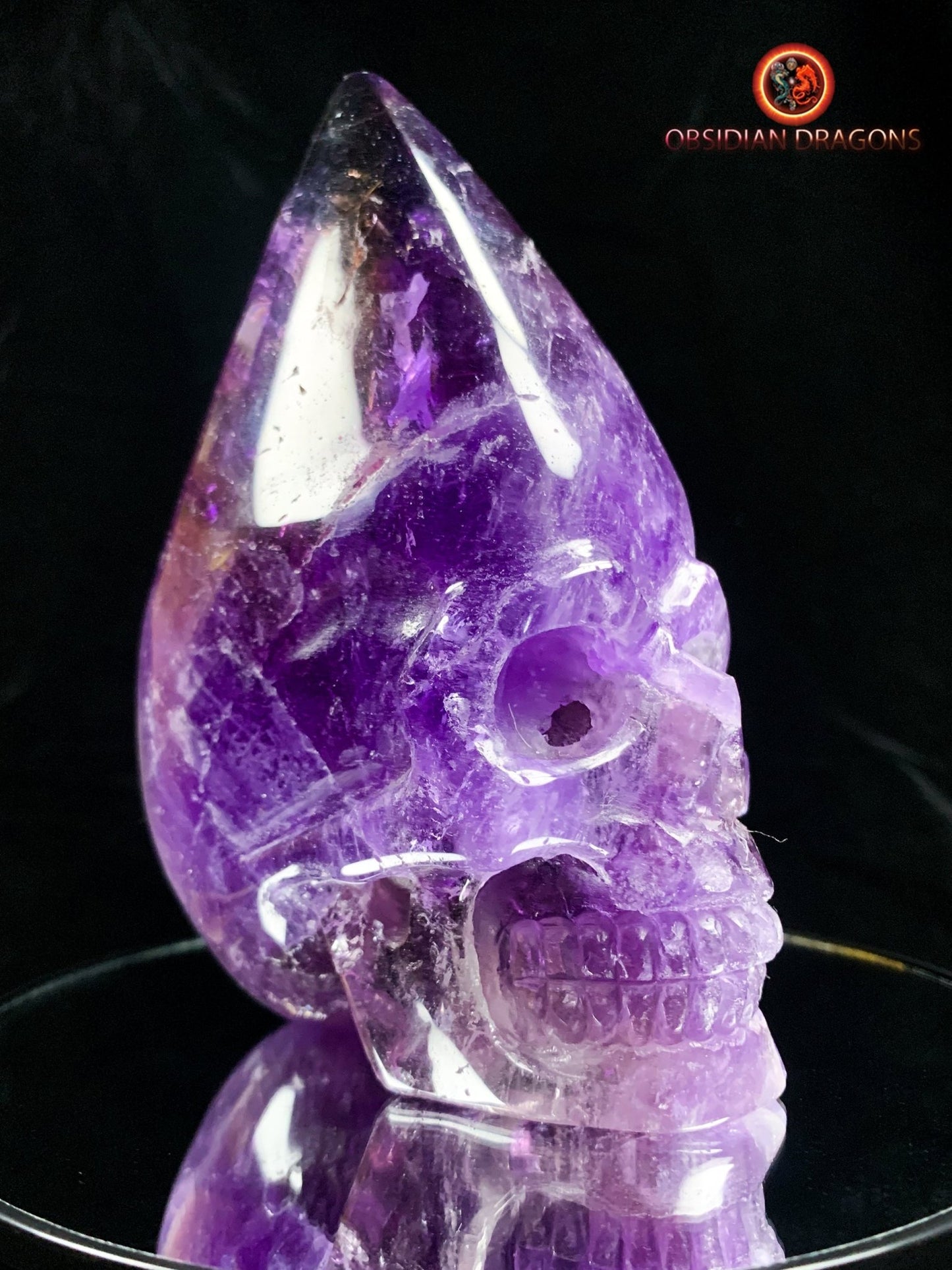 crâne de cristal en amétrine- Équilibre Éthéré