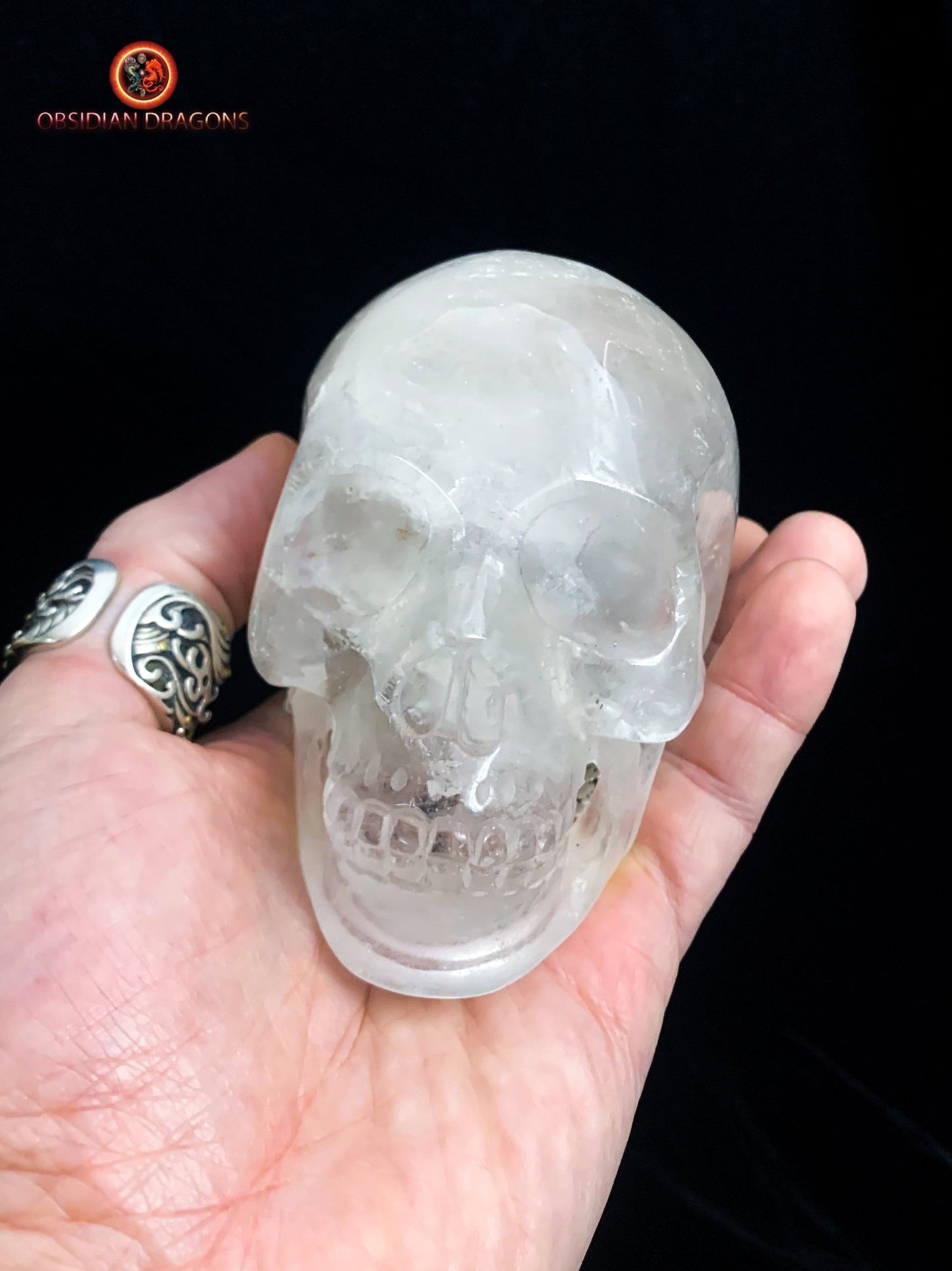 crâne de cristal naturel- Himalaya- artisanal | obsidian dragons