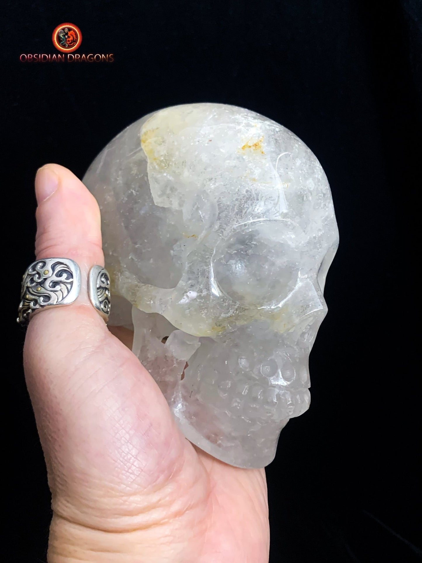 crâne de cristal authentique Himalaya- artisanal | obsidian dragons