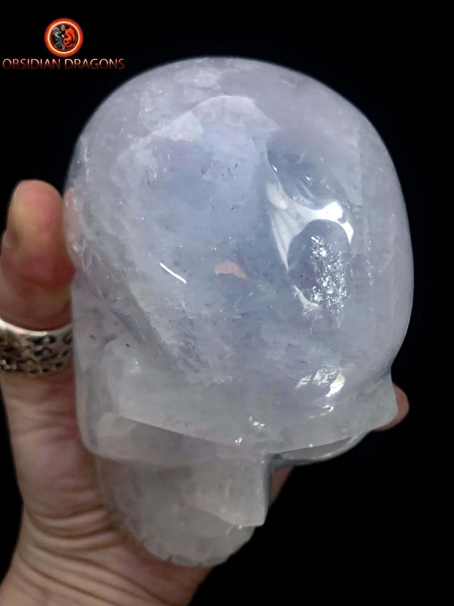 Grand crâne en cristal de roche himalayen- authentique