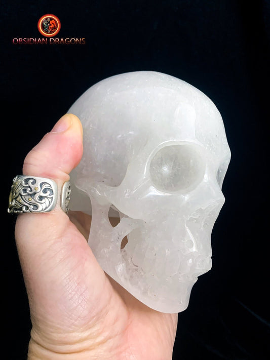 Grand crâne de cristal de roche- Himalaya- Unique