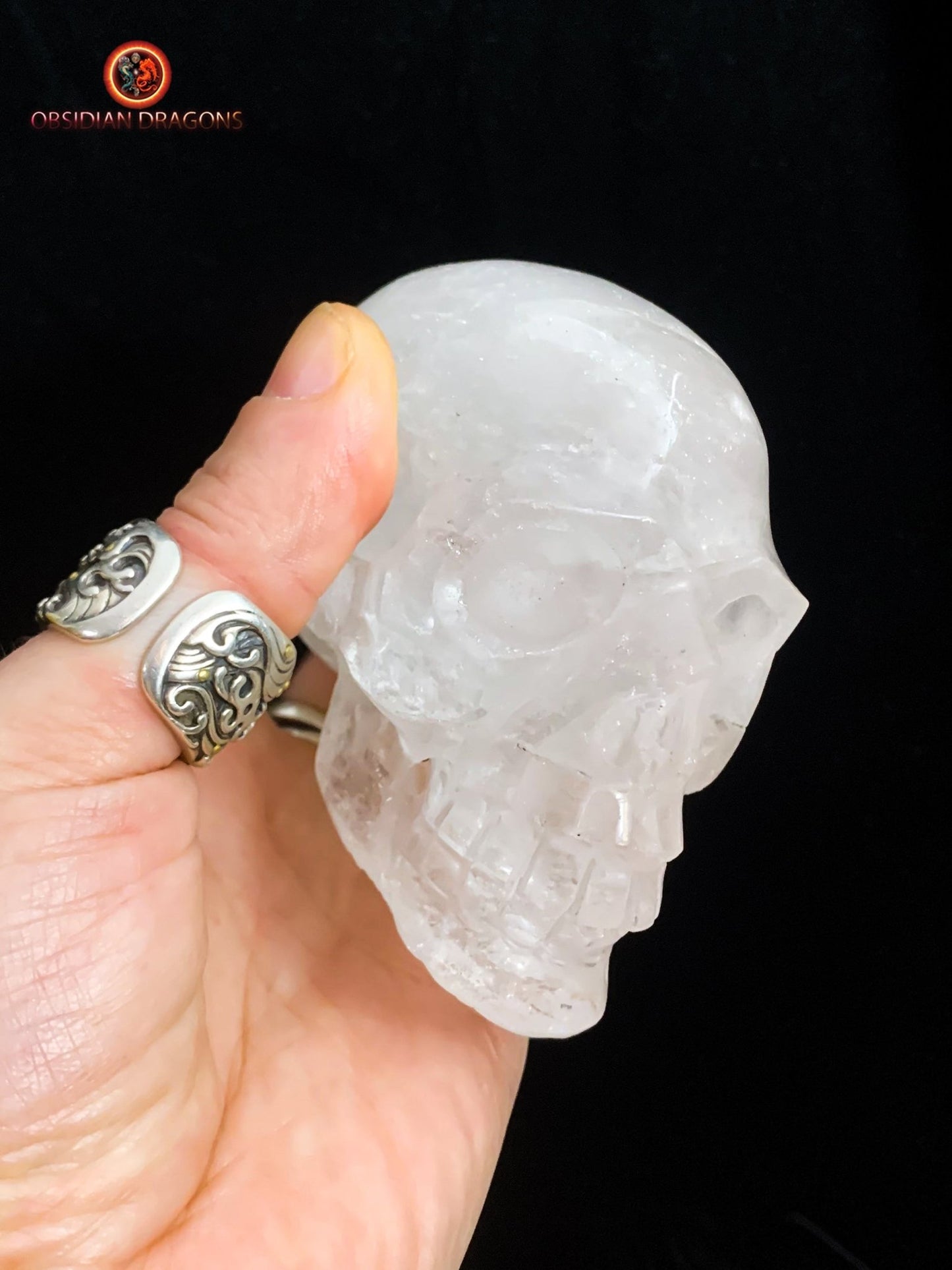 crâne de cristal unique- Himalaya- artisanal | obsidian dragons