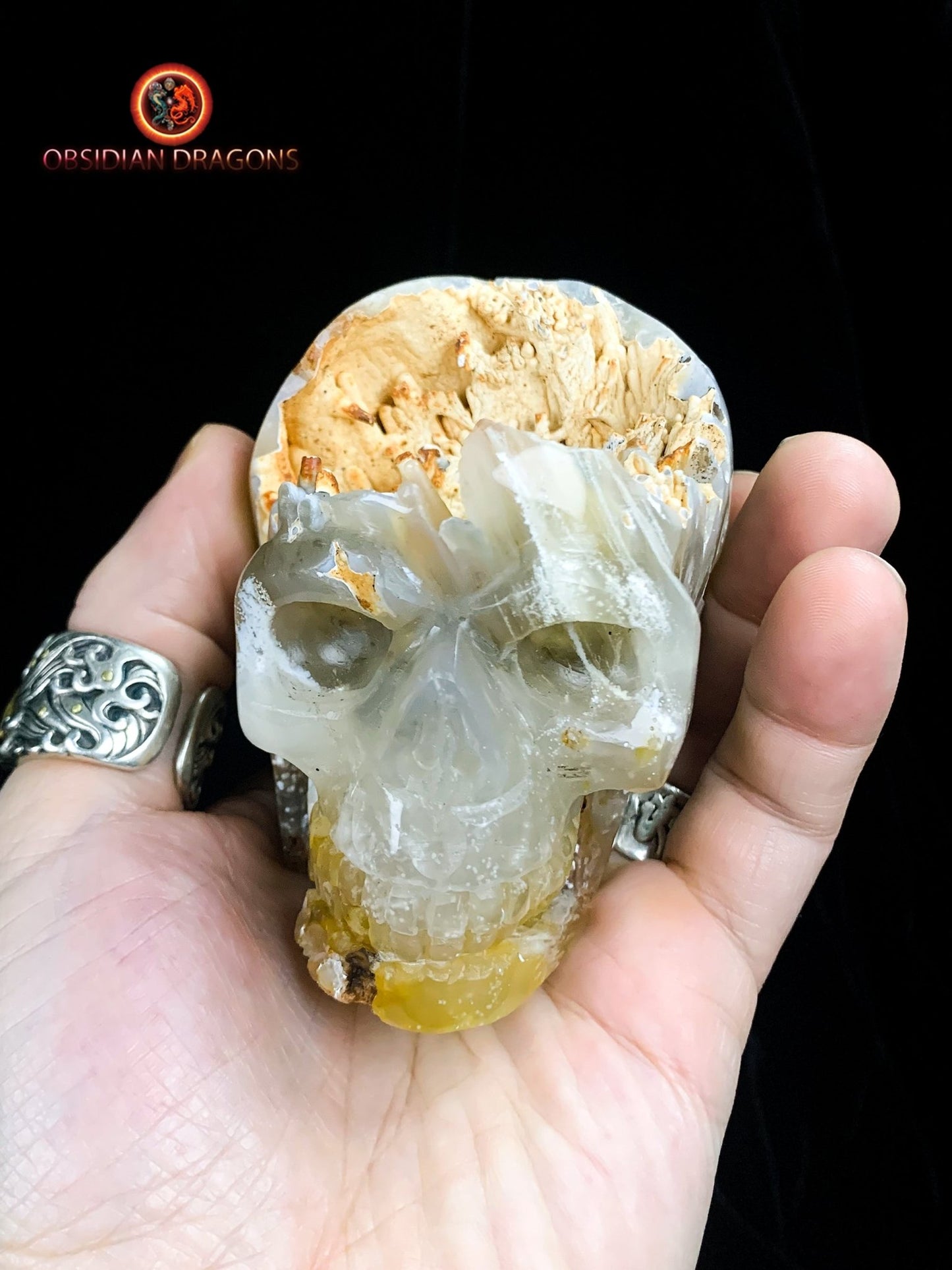 Crâne de cristal Rare- Concrétions stalactiformes