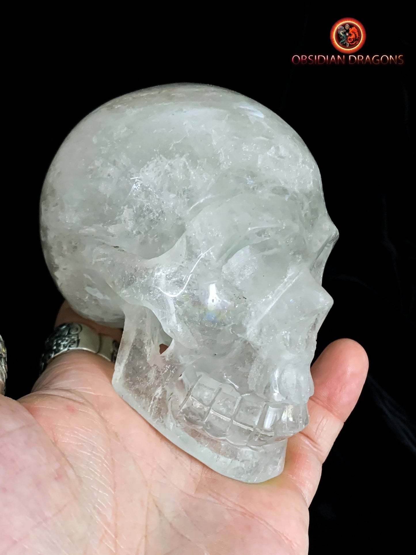 crâne en cristal de roche himalayen- artisanal