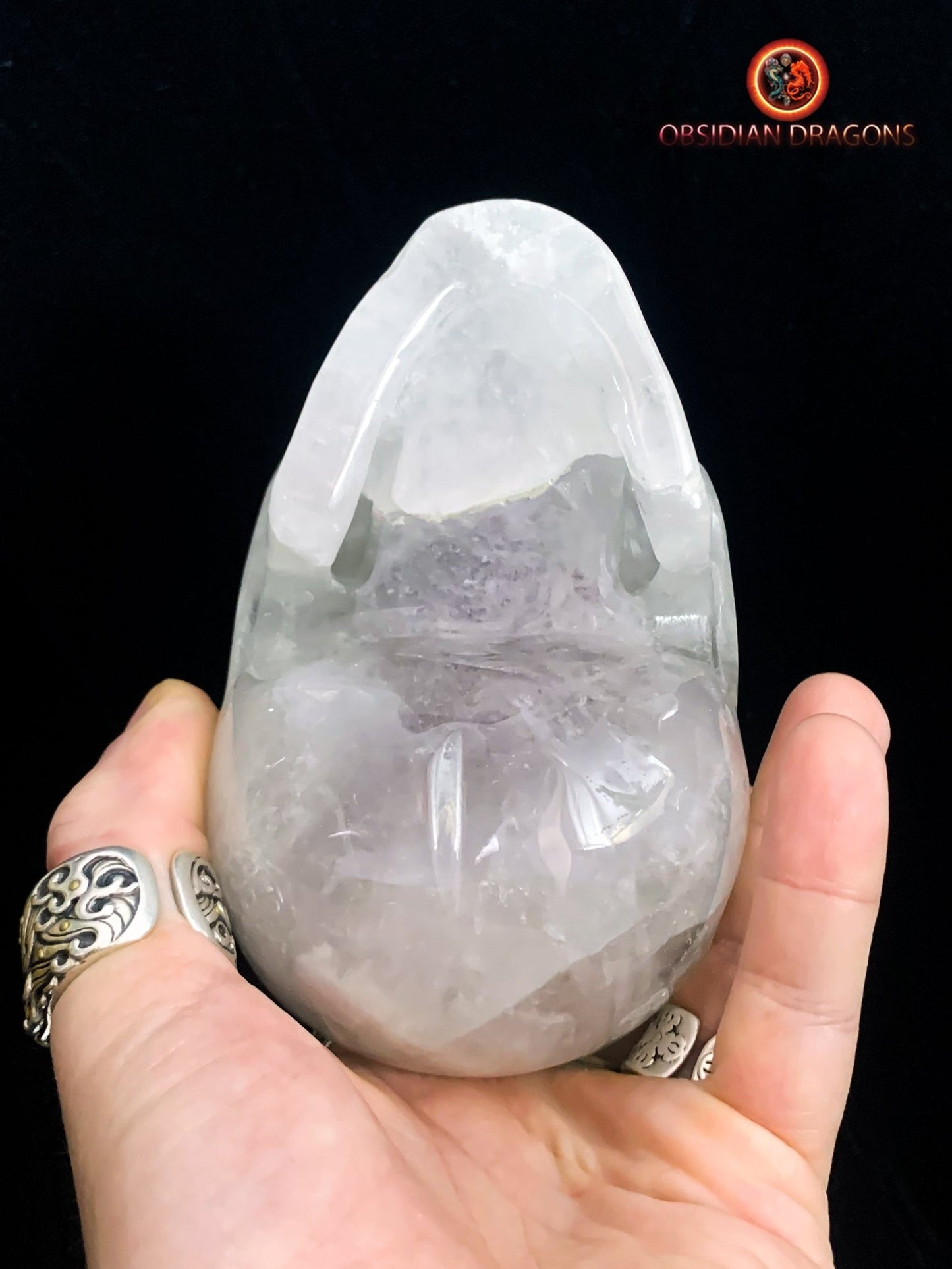 Grand crâne de cristal de roche- Himalaya- artisanal