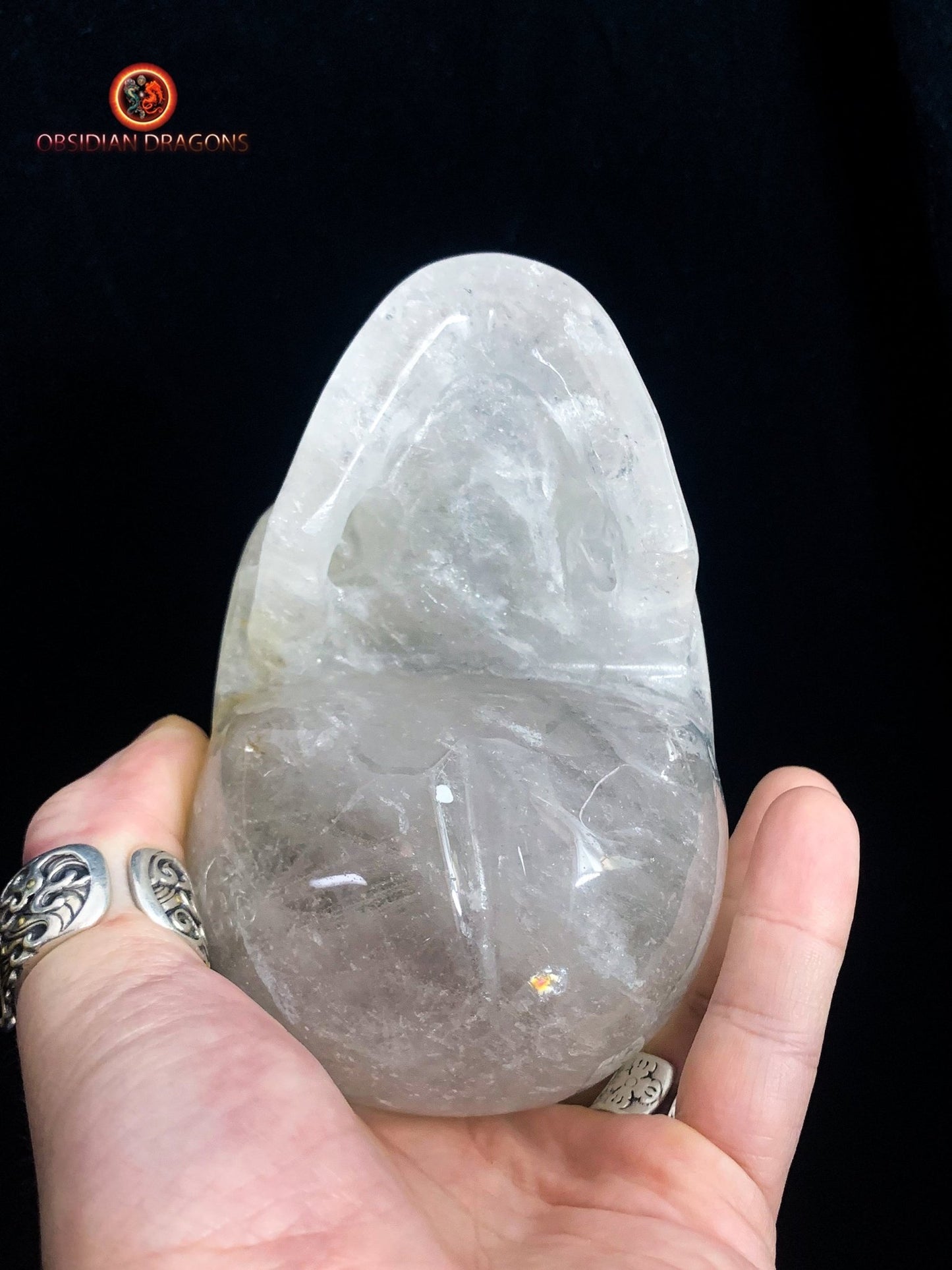 crâne de cristal authentique Himalaya- artisanal | obsidian dragons