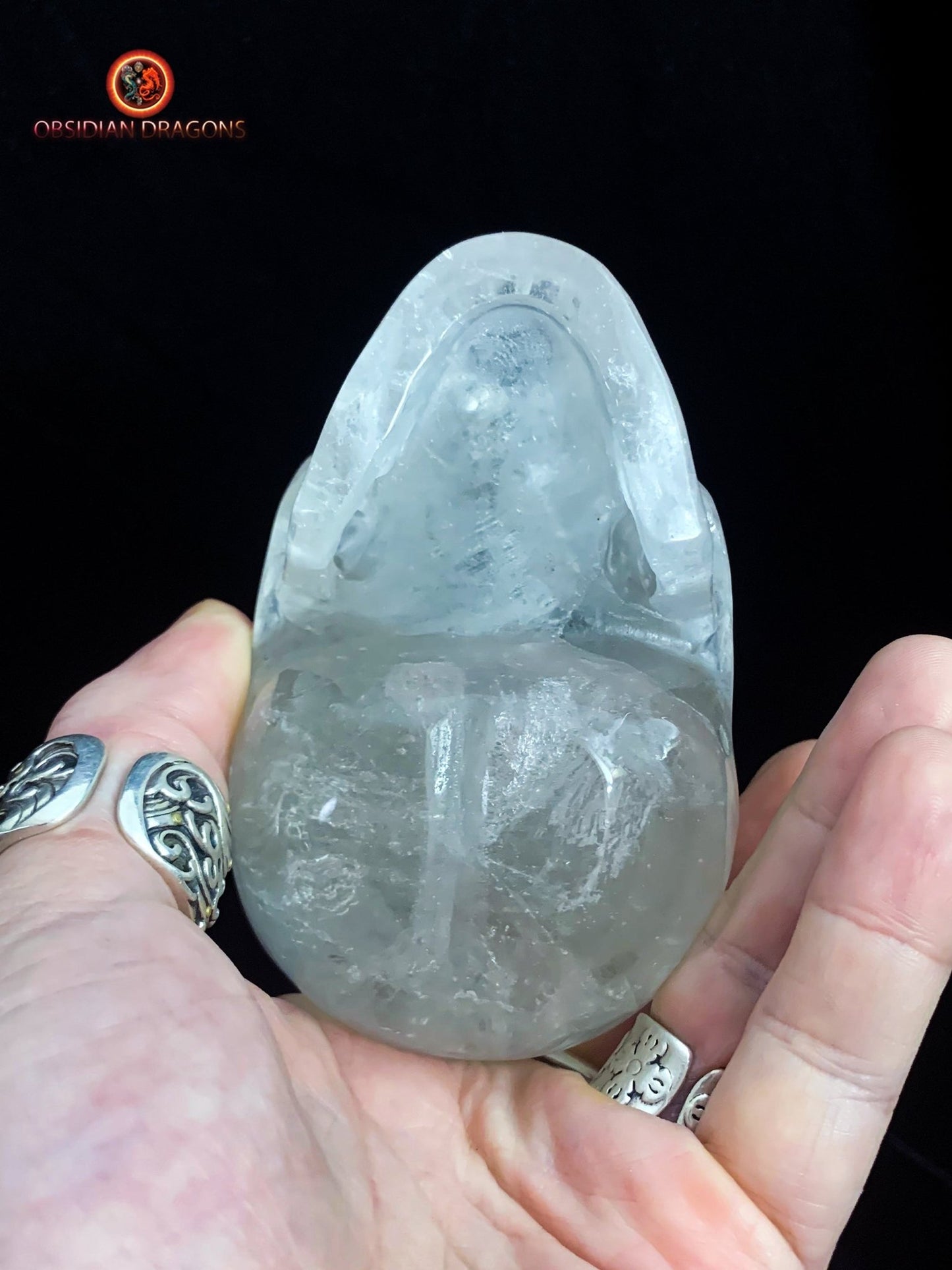 crâne de cristal naturel- Himalaya- artisanal | obsidian dragons