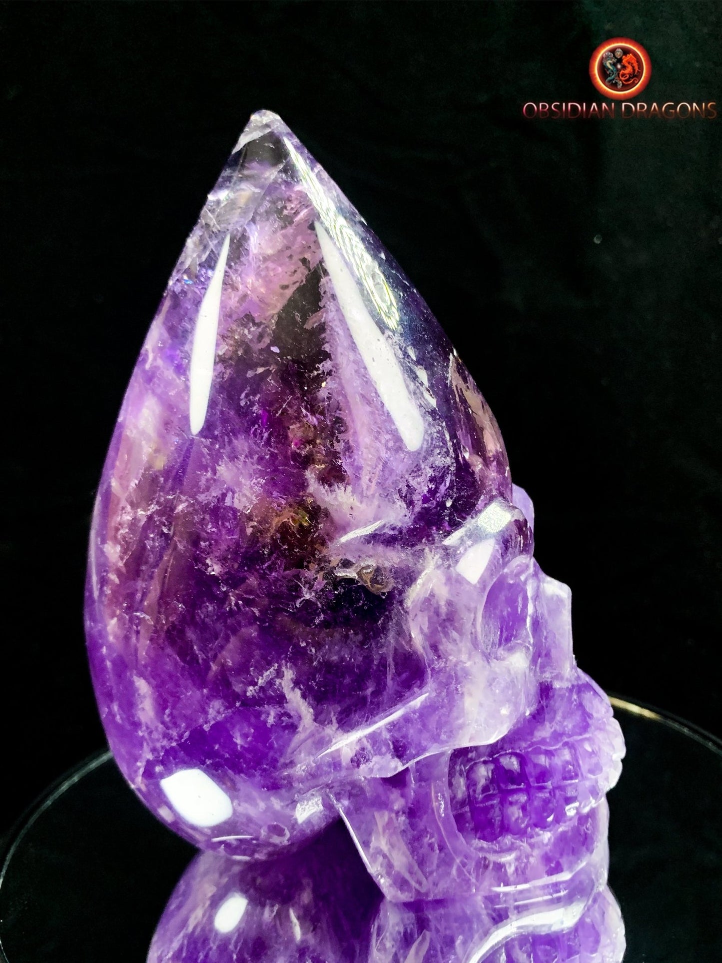 crâne de cristal en amétrine- Connexion Akashique