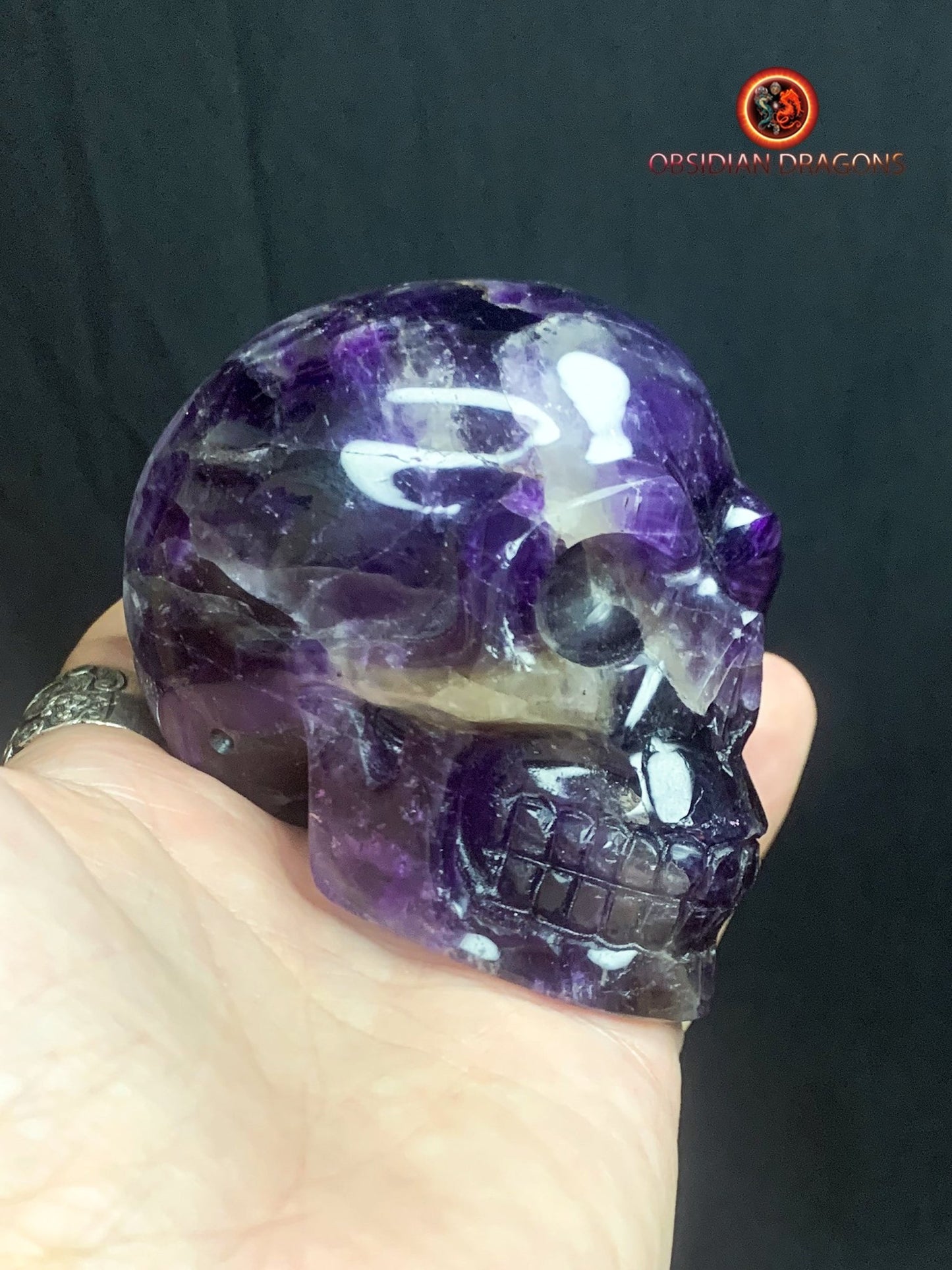 crâne de cristal en améthyste- unique