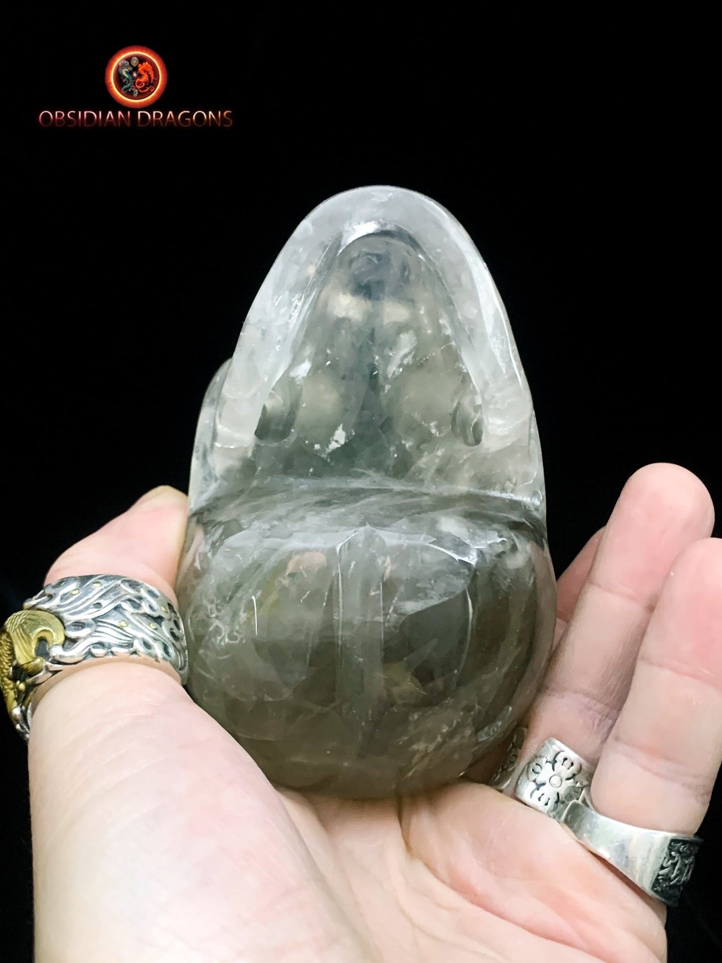 crâne en cristal de roche himalayen- authentique