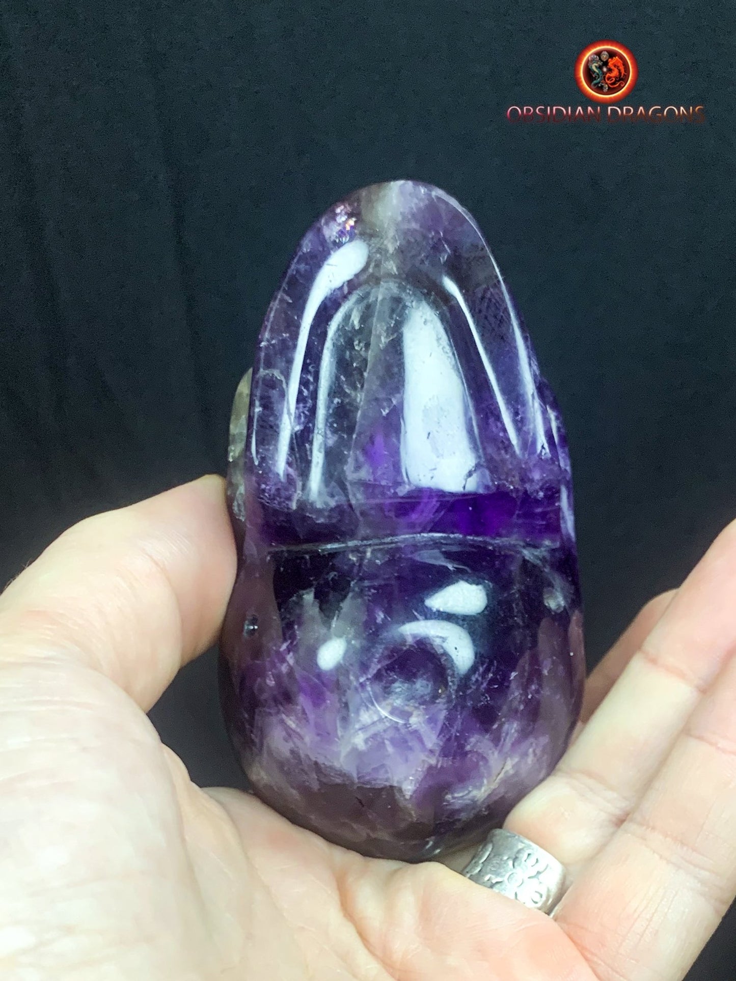 crâne de cristal en améthyste- unique