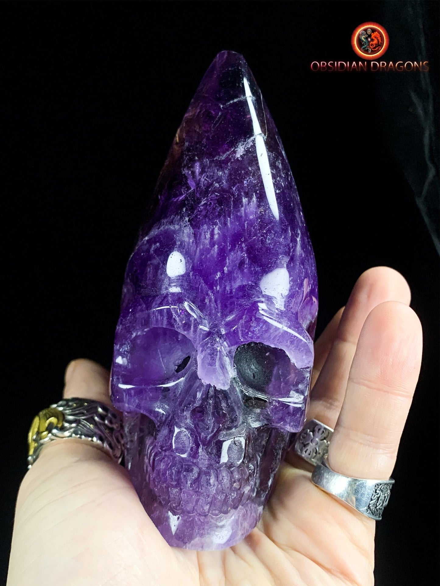 crâne de cristal en amétrine- Équilibre Éthéré
