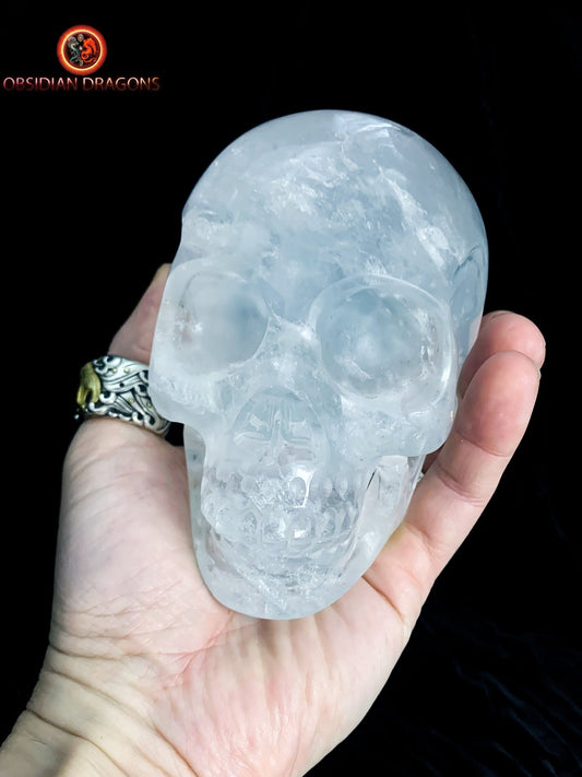 Grand crâne de cristal de roche himalayen- Unique
