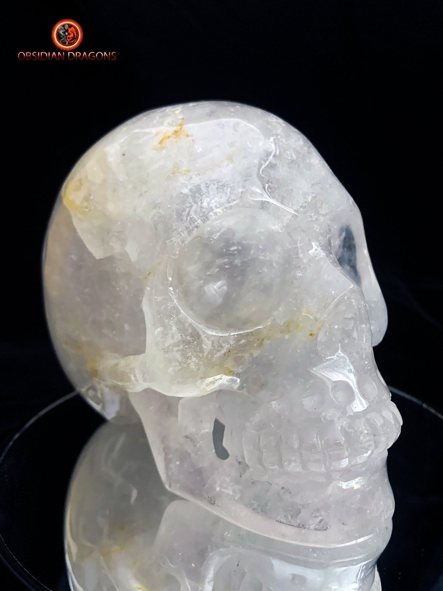 crâne de cristal authentique Himalaya- artisanal | obsidian dragons