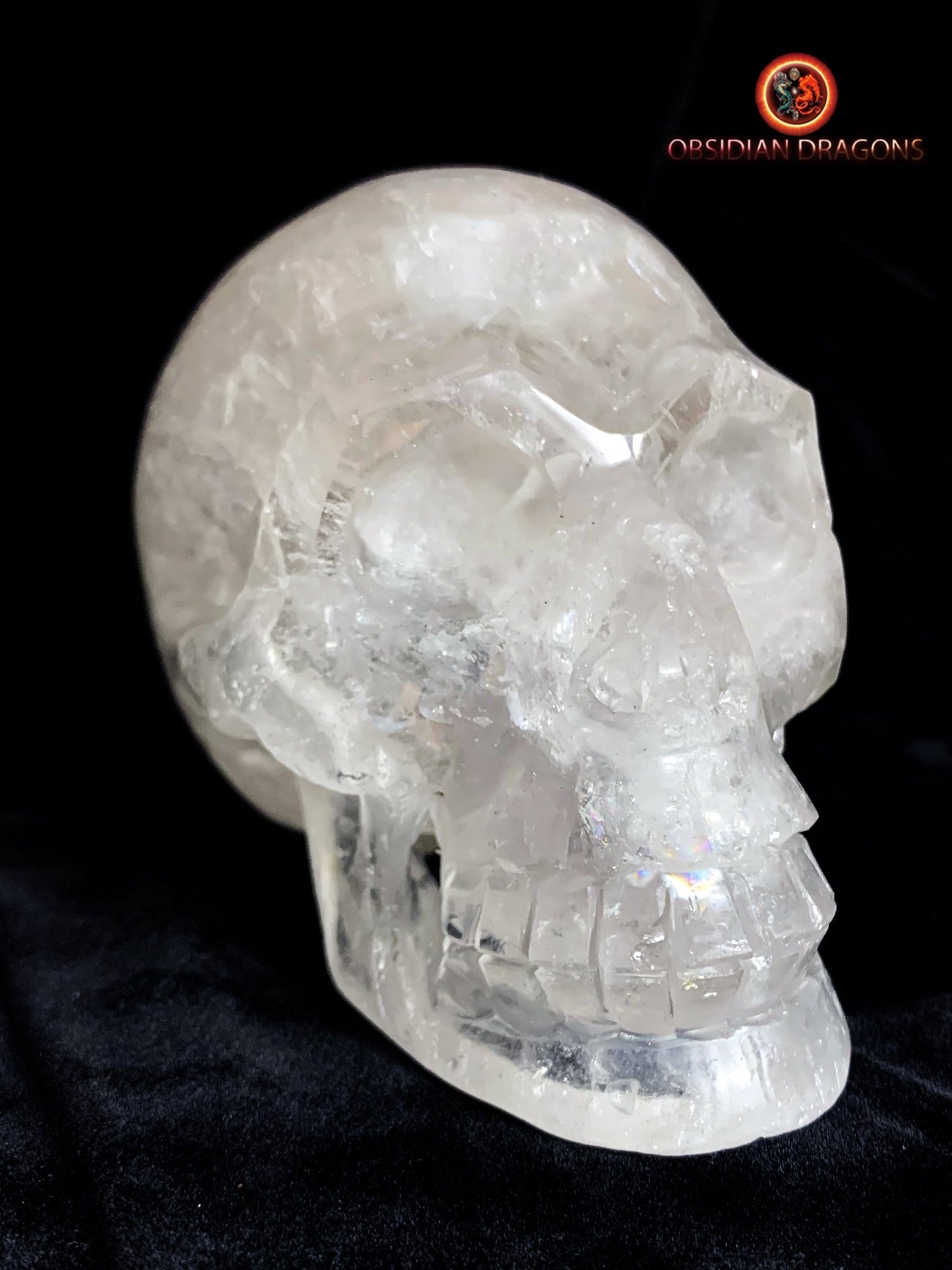 crâne en cristal de roche himalayen- artisanal