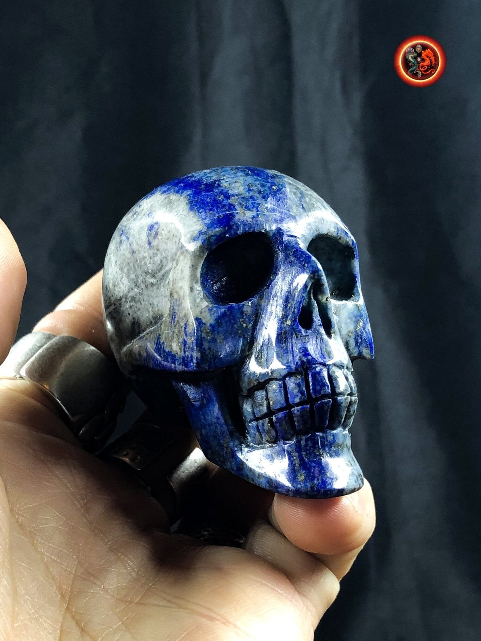 Crâne de cristal- Lapis lazuli – obsidian dragons