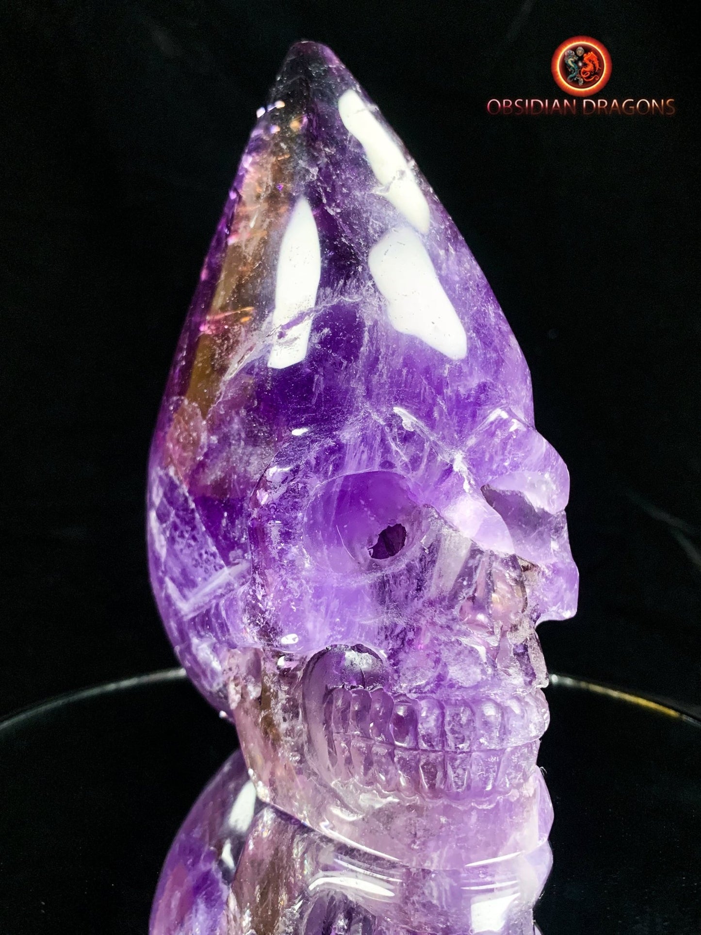 crâne de cristal en amétrine- Équilibre Éthéré