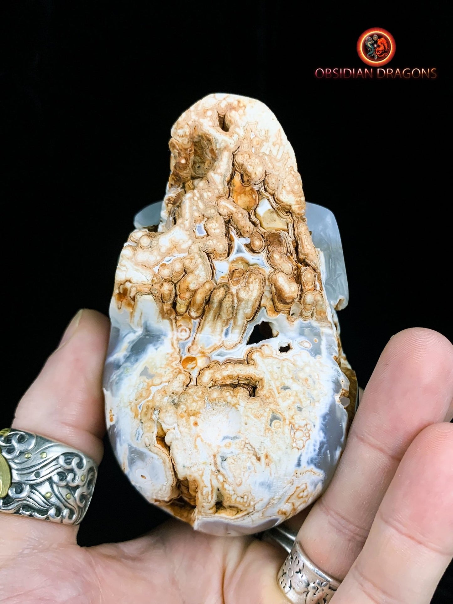 Crâne de cristal d'exception- Concrétions stalactiformes