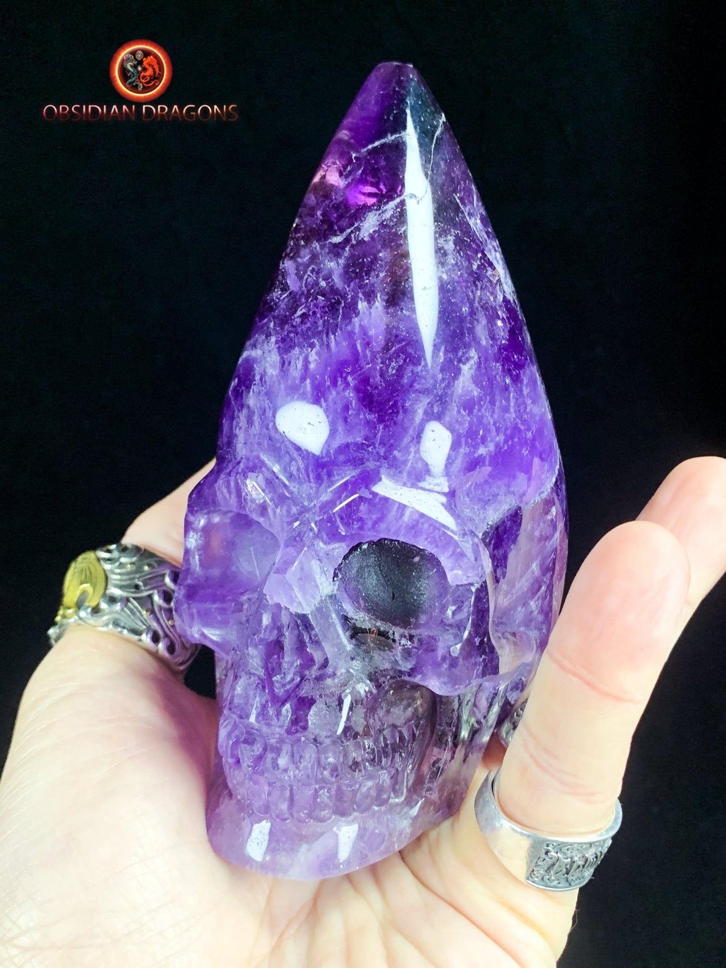 crâne de cristal en amétrine- Équilibre Éthéré
