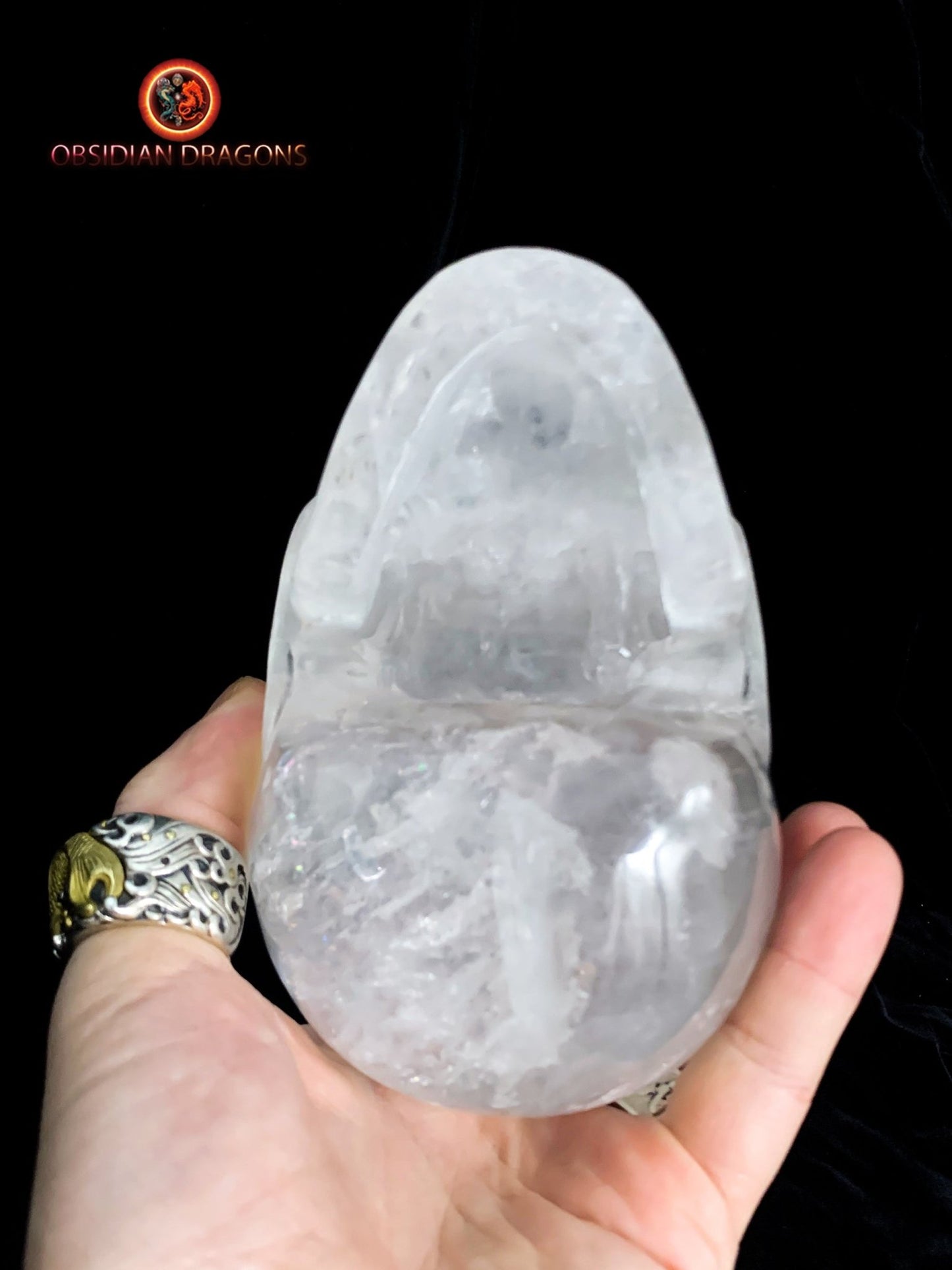 Grand crâne de cristal de roche himalayen- Unique