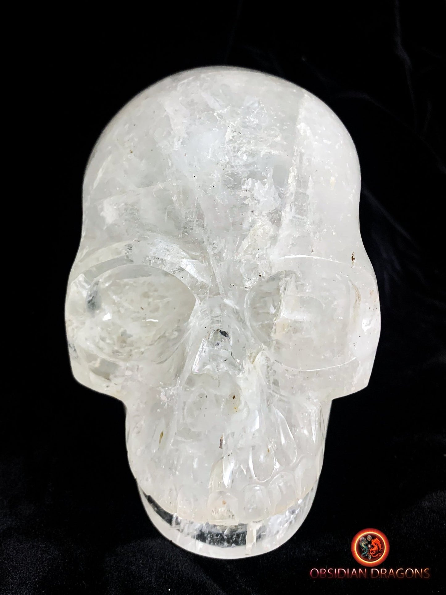Grand crâne en cristal de roche himalayen- Unique
