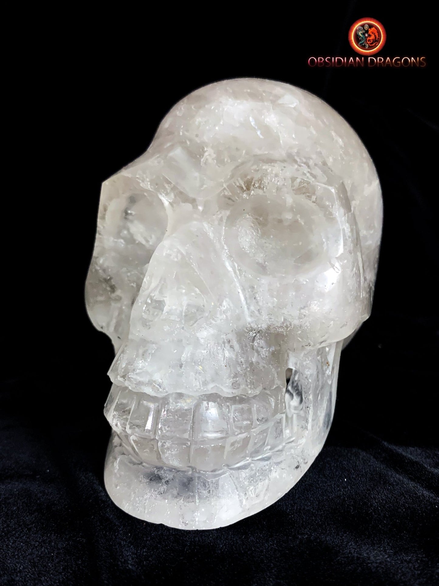 crâne en cristal de roche himalayen- artisanal