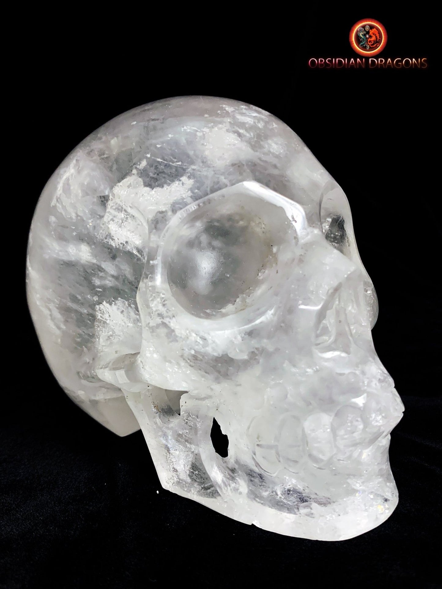 Grand crâne de cristal de roche himalayen- Unique
