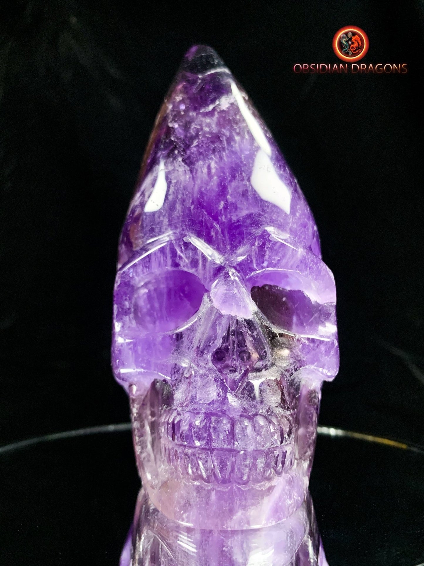 crâne de cristal en amétrine- Équilibre Éthéré