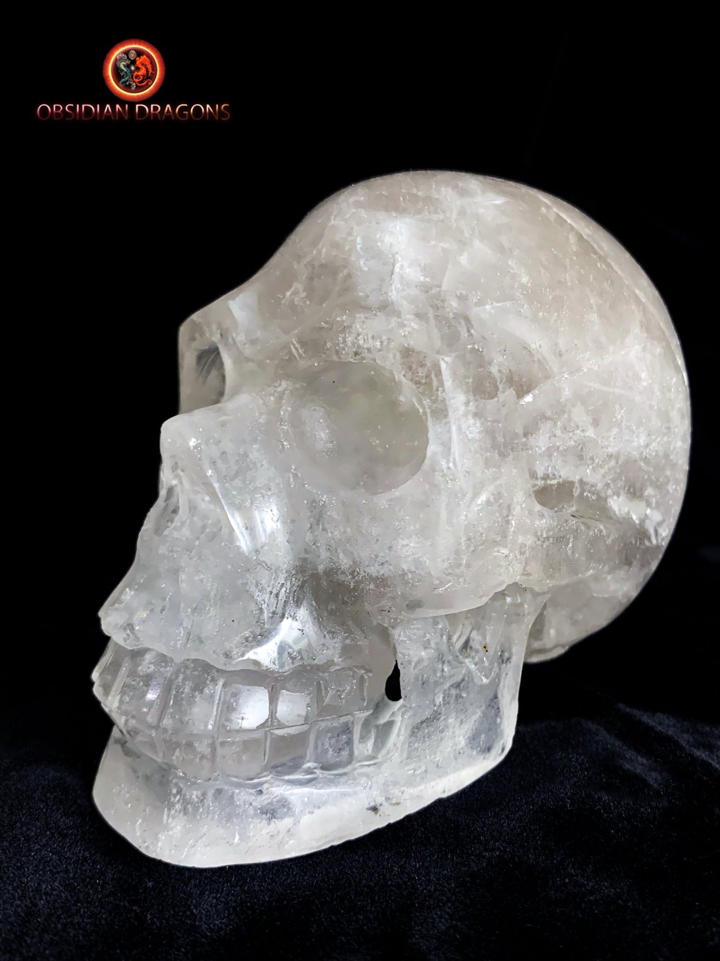 crâne en cristal de roche himalayen- artisanal