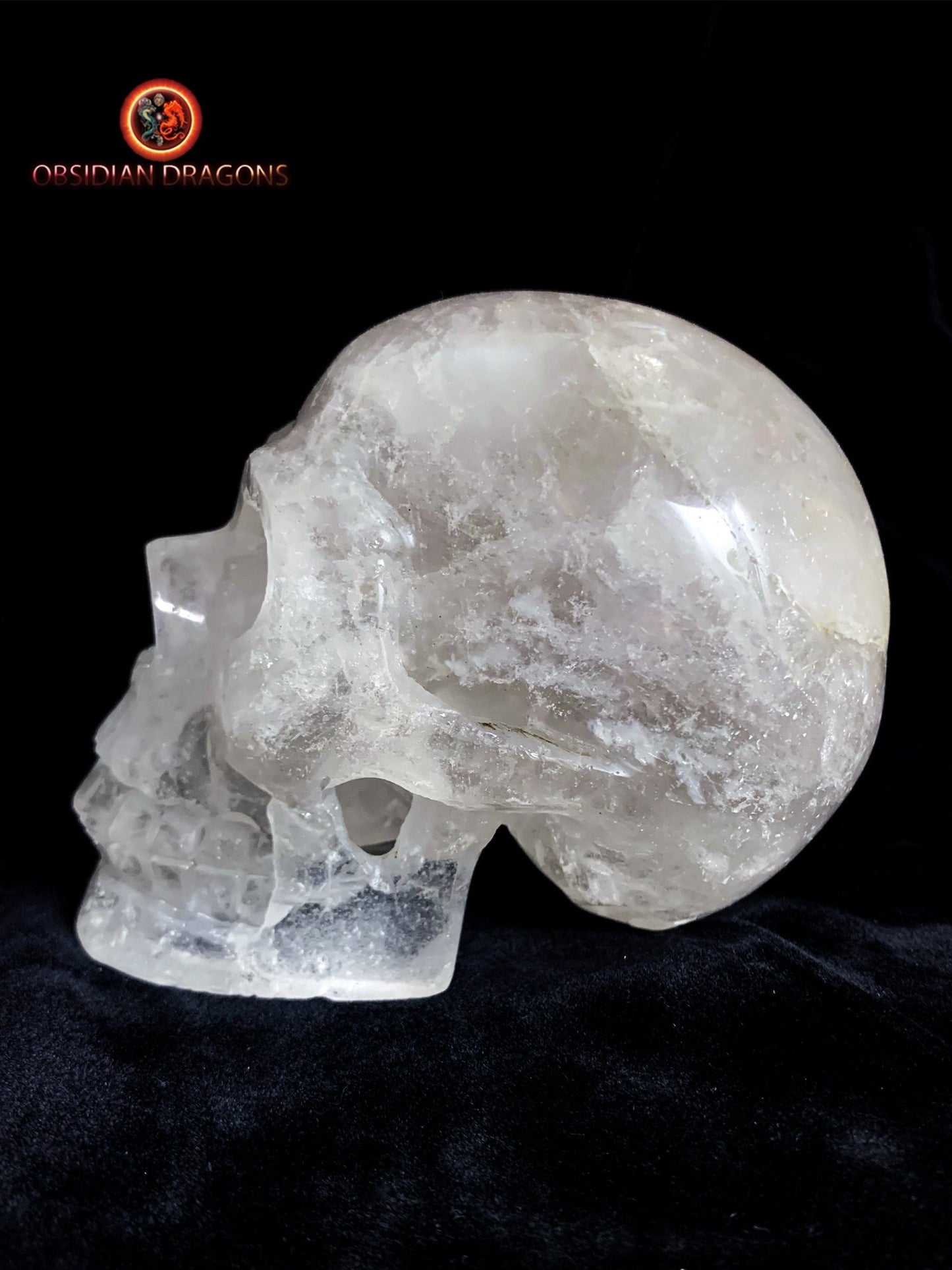 crâne en cristal de roche himalayen- artisanal