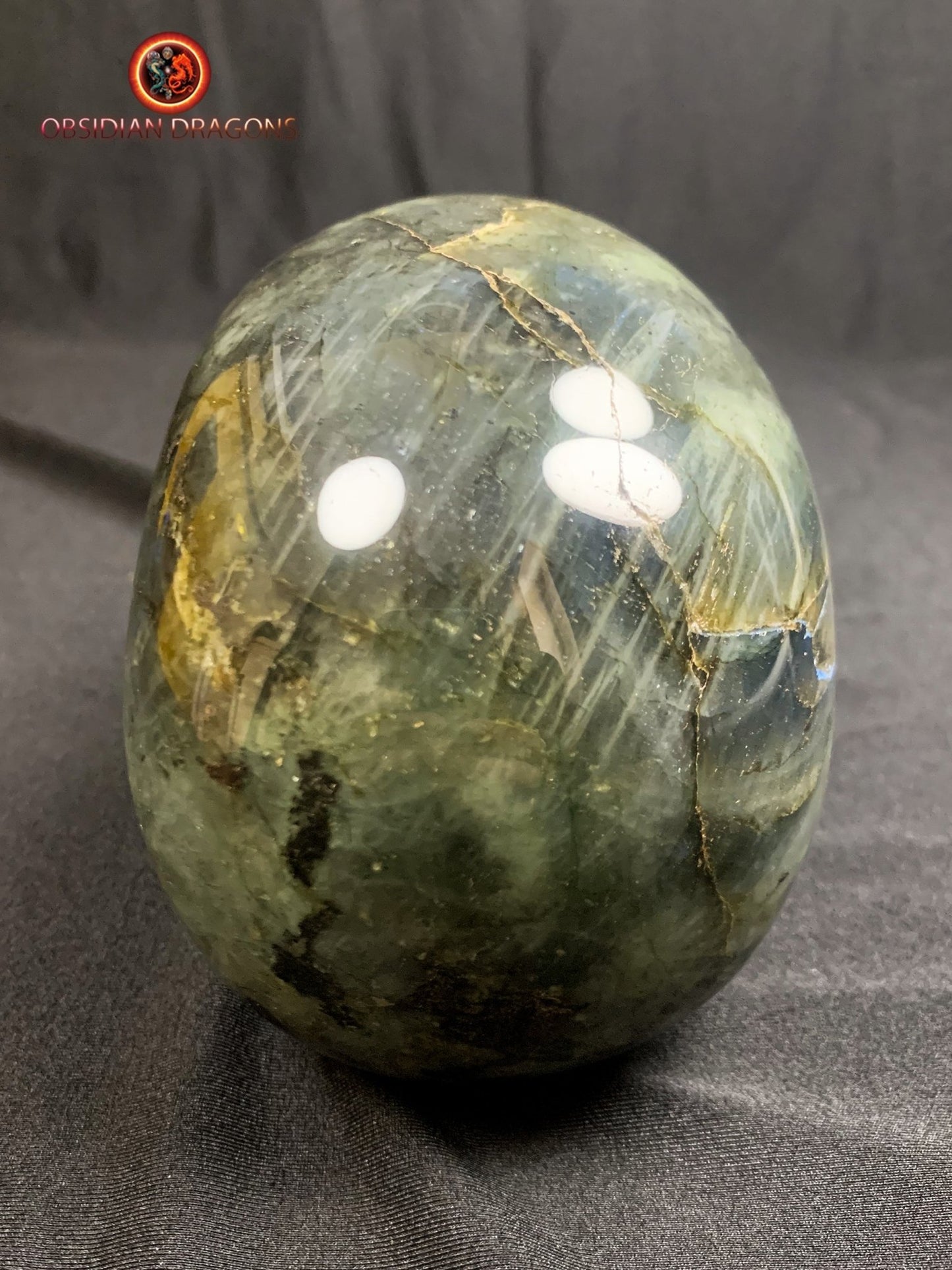 Grand crâne de cristal en labradorite- artisanal