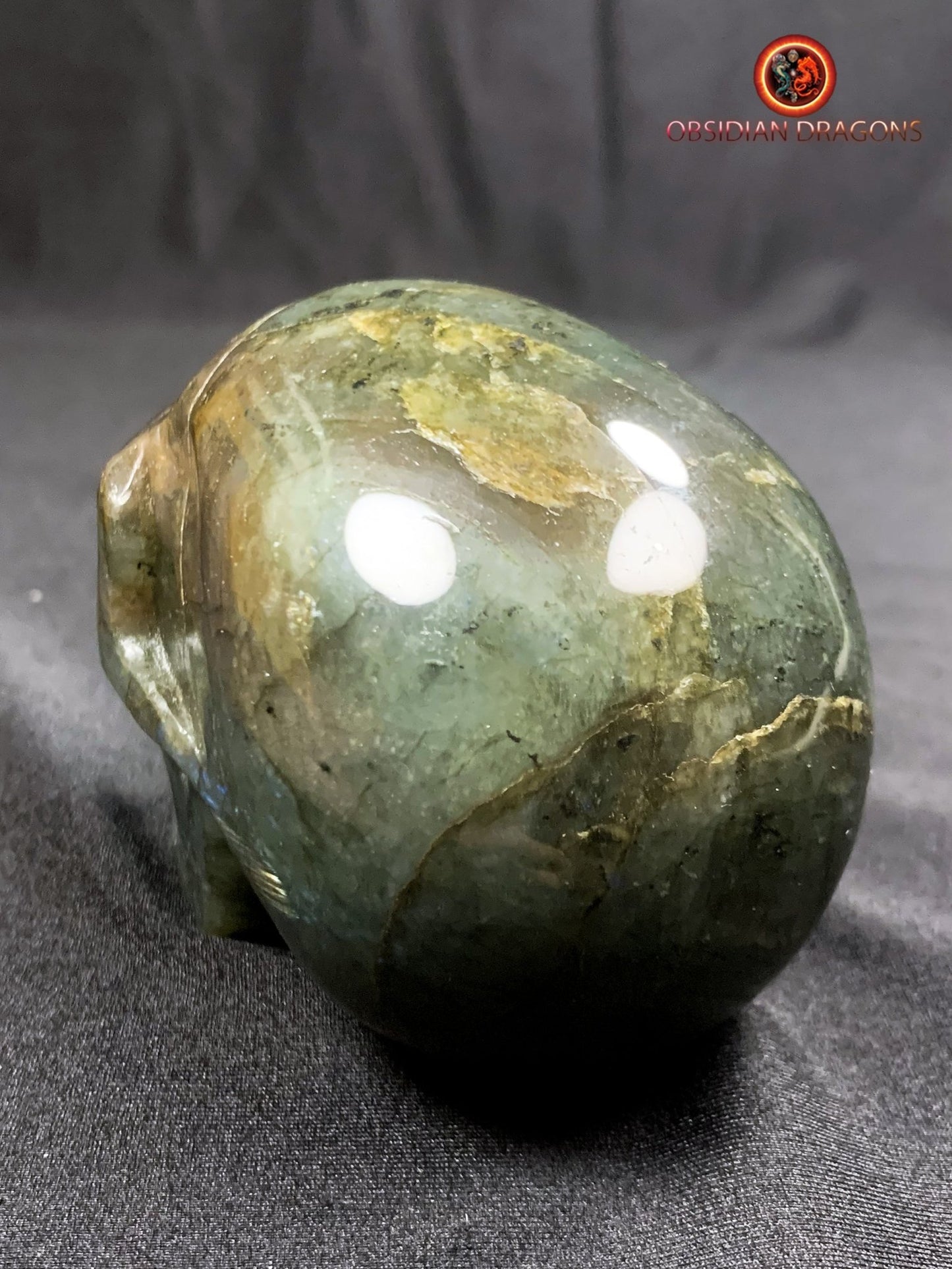 crâne de cristal en labradorite- unique