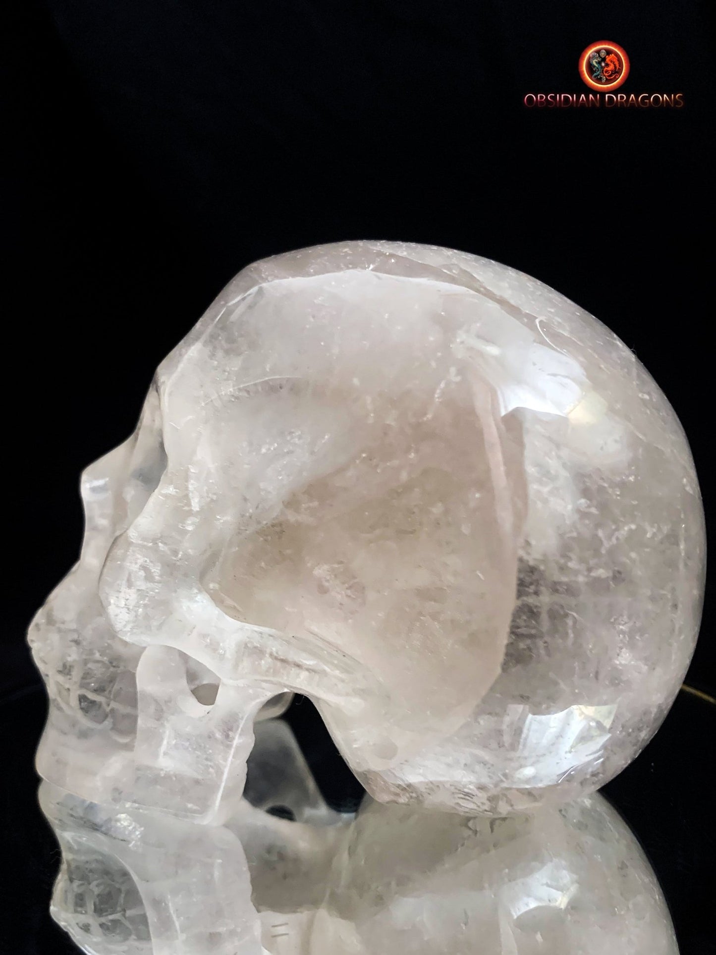 crâne de cristal naturel- Himalaya- artisanal | obsidian dragons