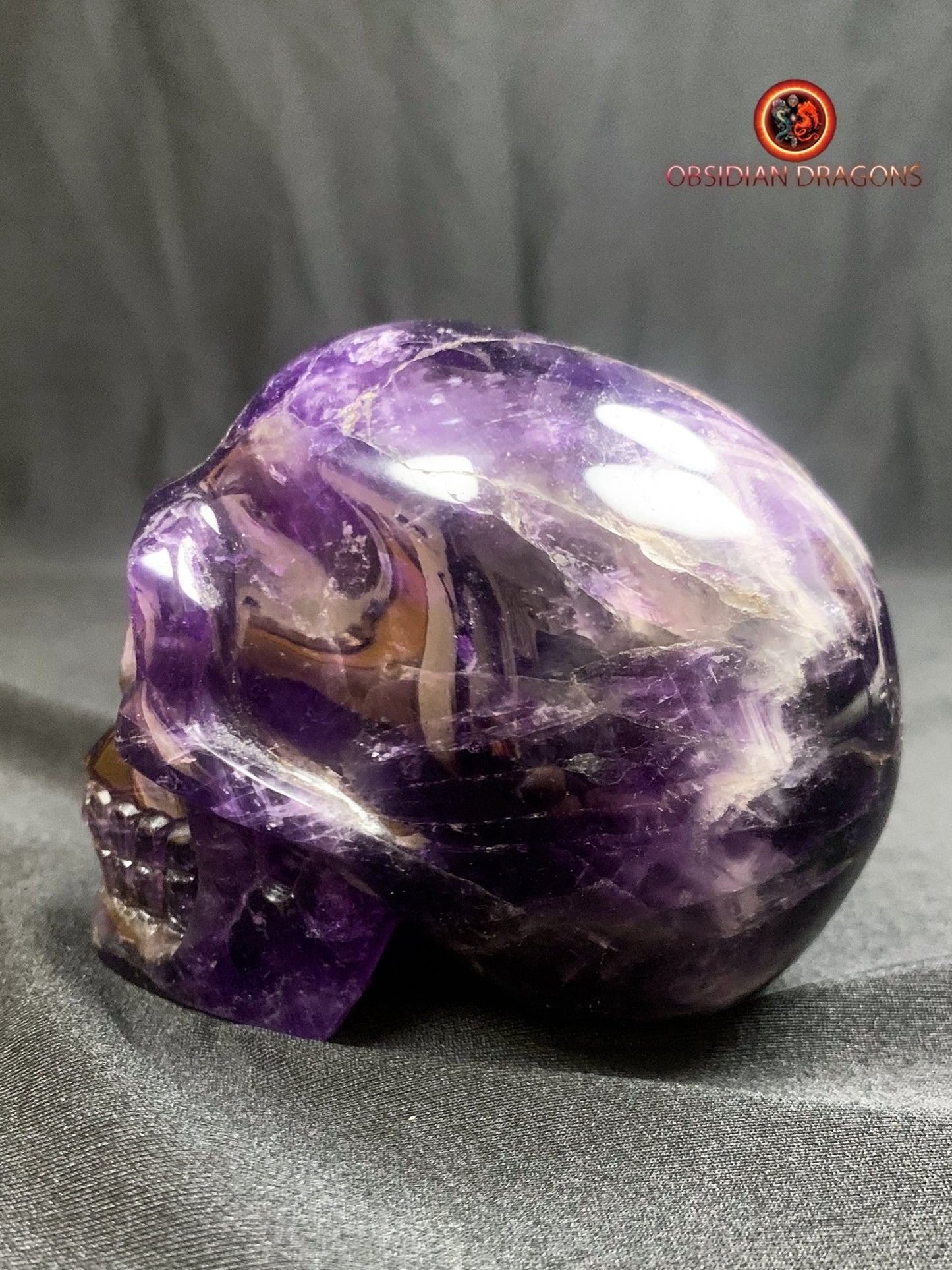 crâne de cristal en améthyste- unique