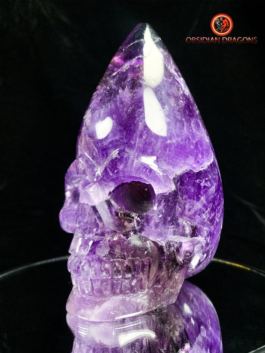 crâne de cristal en amétrine- Équilibre Éthéré