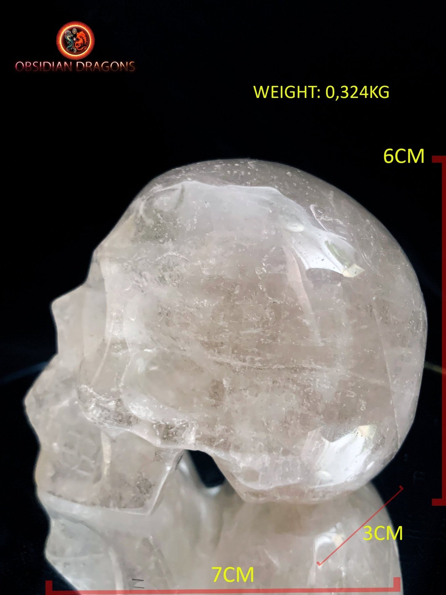 Petit crâne de cristal de roche- Himalaya- Unique