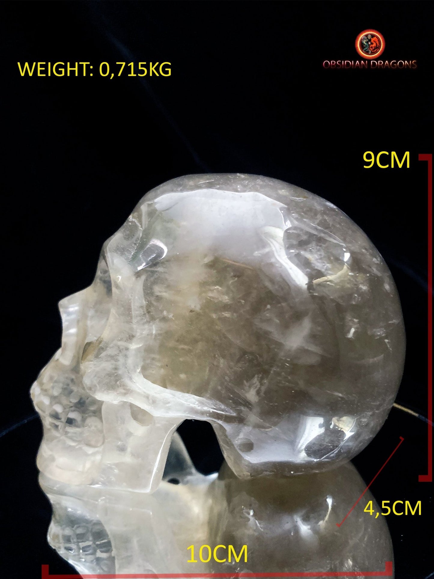 crâne en cristal de roche himalayen- authentique