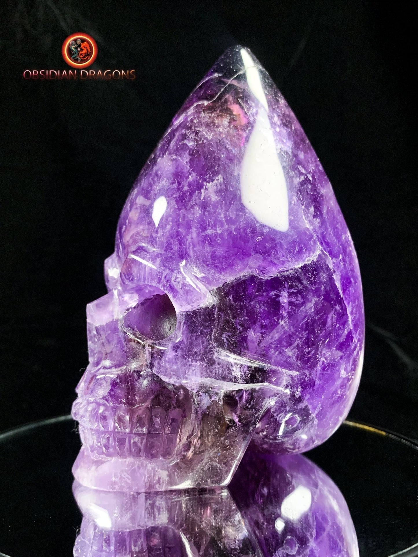 crâne de cristal en amétrine- Équilibre Éthéré
