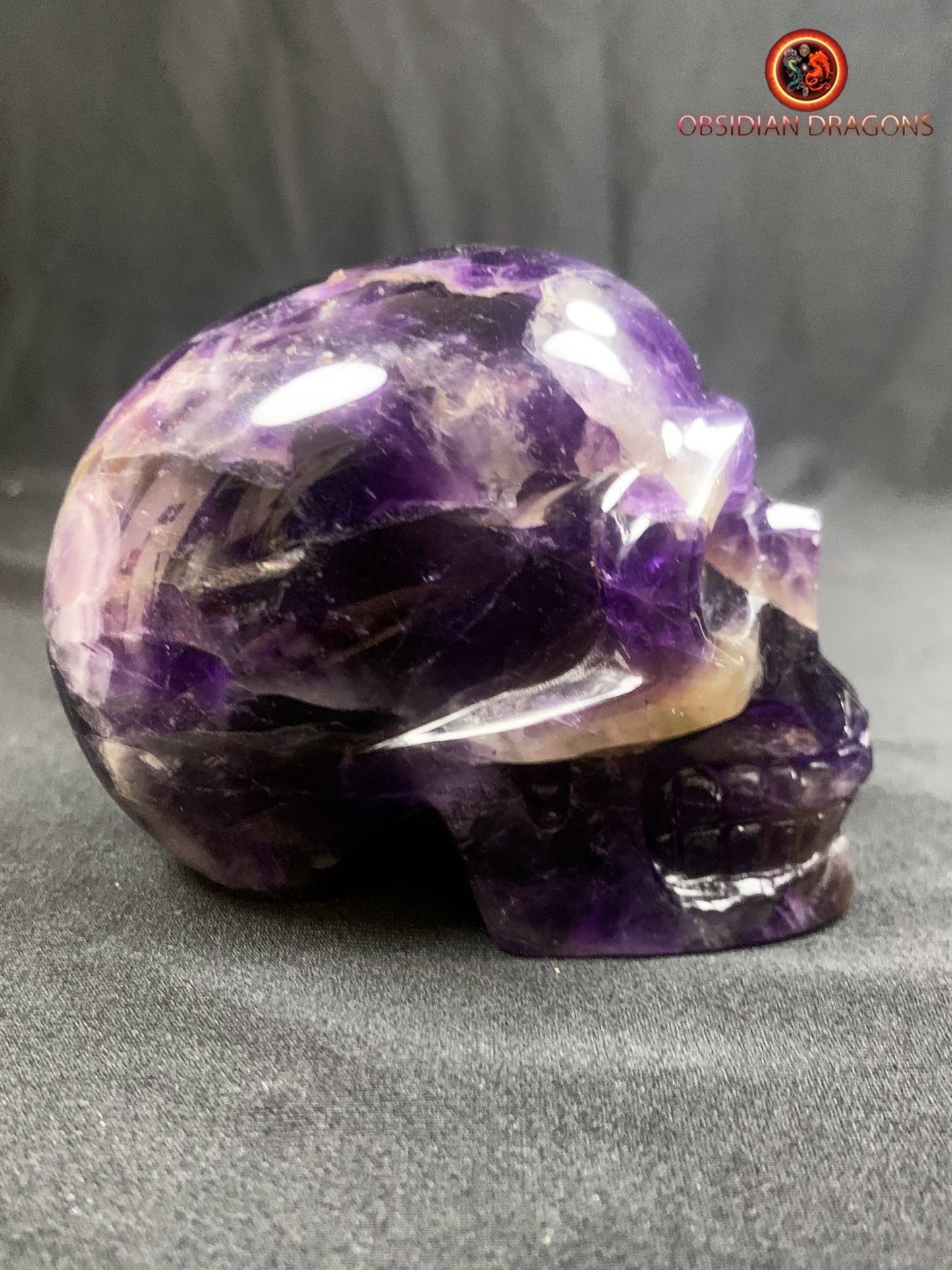 crâne de cristal en améthyste- unique
