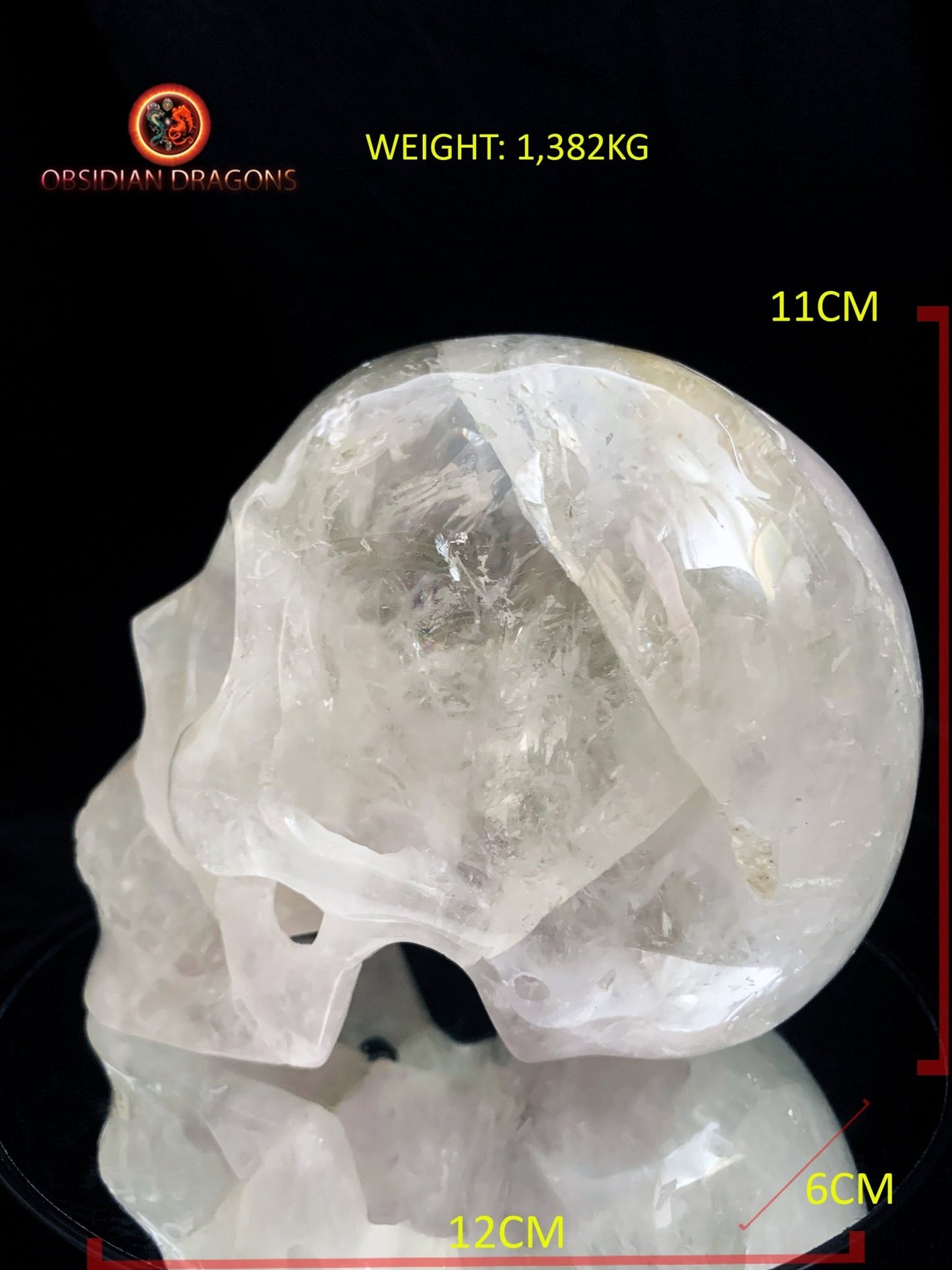 Grand crâne de cristal de roche- Himalaya- artisanal