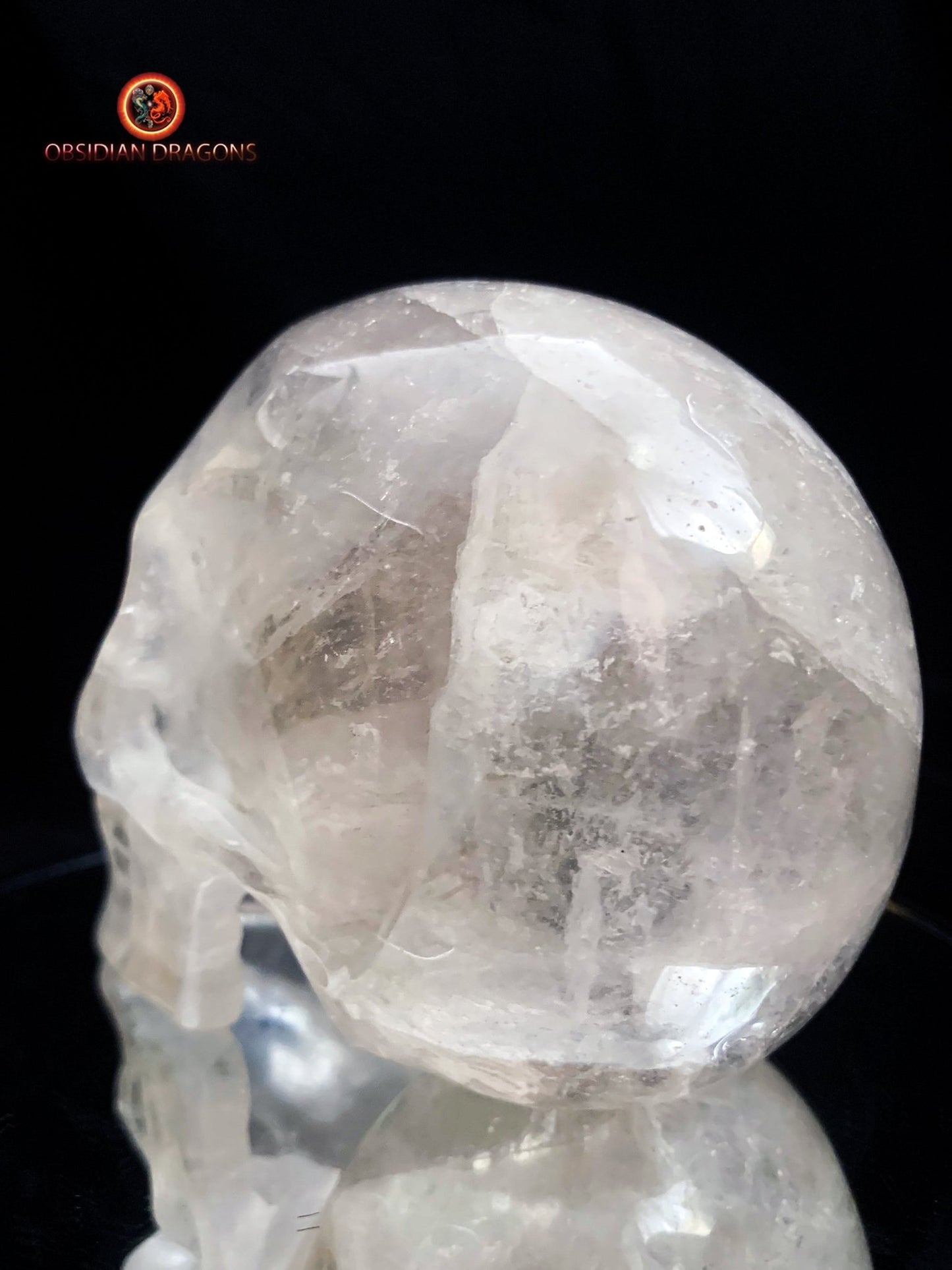 crâne de cristal naturel- Himalaya- artisanal | obsidian dragons